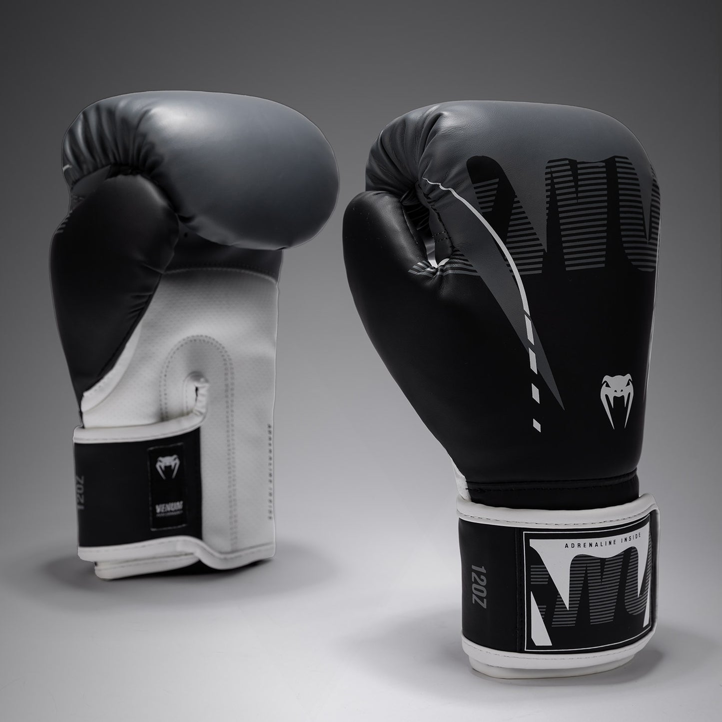 Venum Adrenaline Boxhandschuhe – Schwarz/Silbergrau