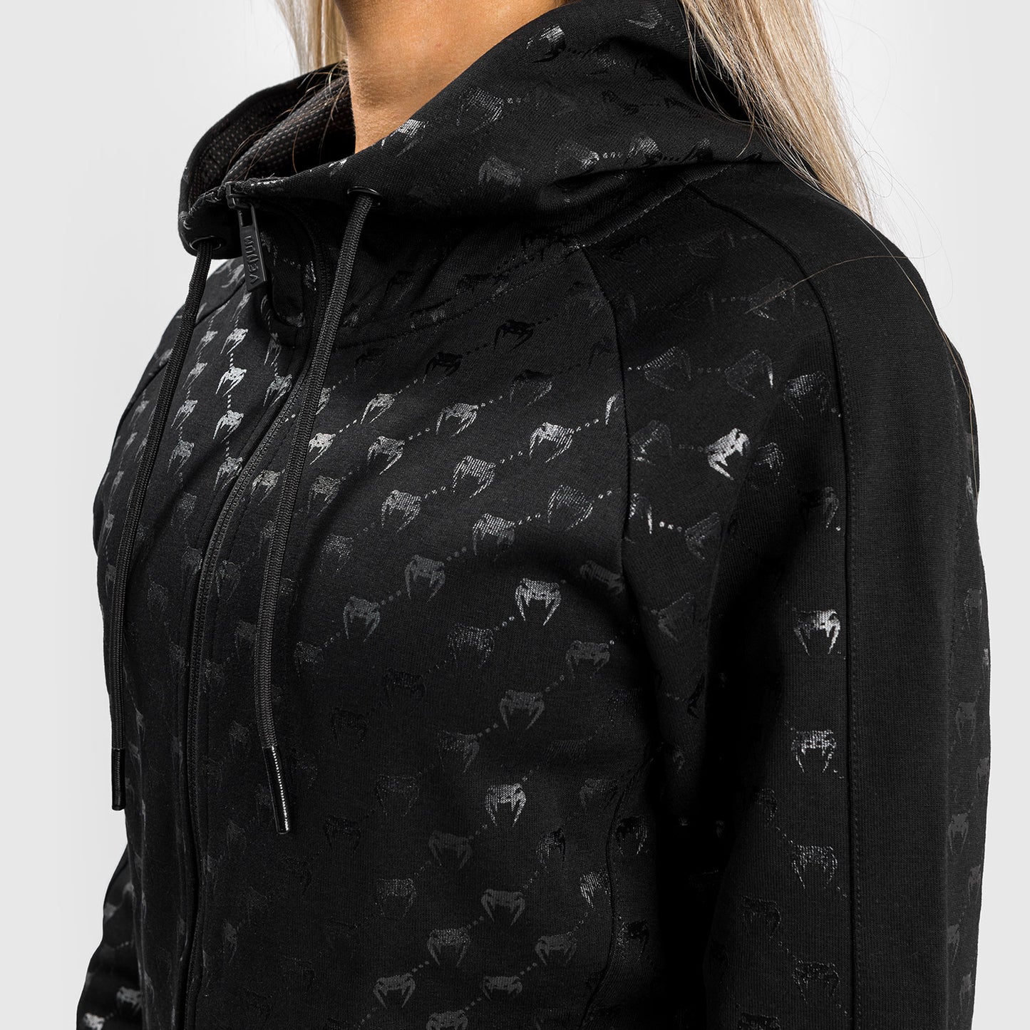 Venum Monogram Zip-Up Hoodie für Frauen – Schwarz/Roségold