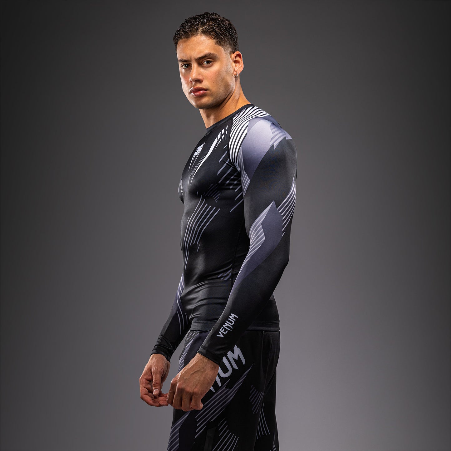 Venum No-Gi 6.0 Langarm Rashguard - Schwarz/Weiß