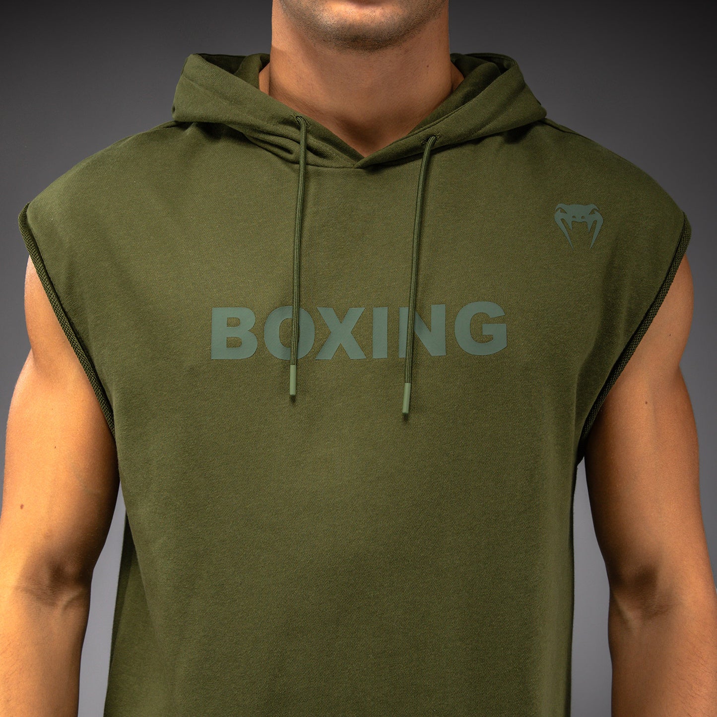 Venum Boxing VT Ärmelloser Kapuzenpullover – Militärgrün