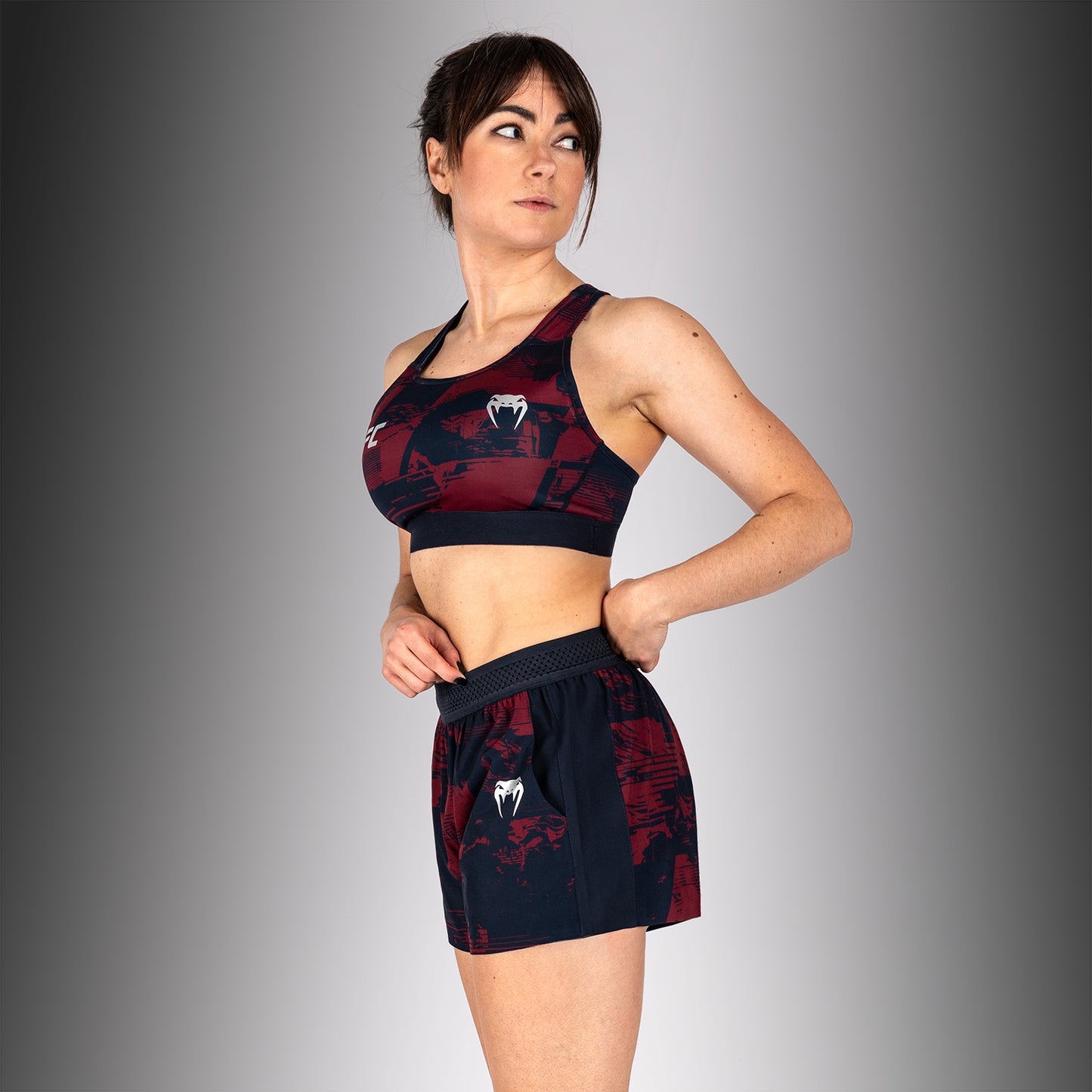 UFC Zenith by Venum Authentic Fight Week Sport-BH Damen - Marineblau/Burgunderrot/Silber