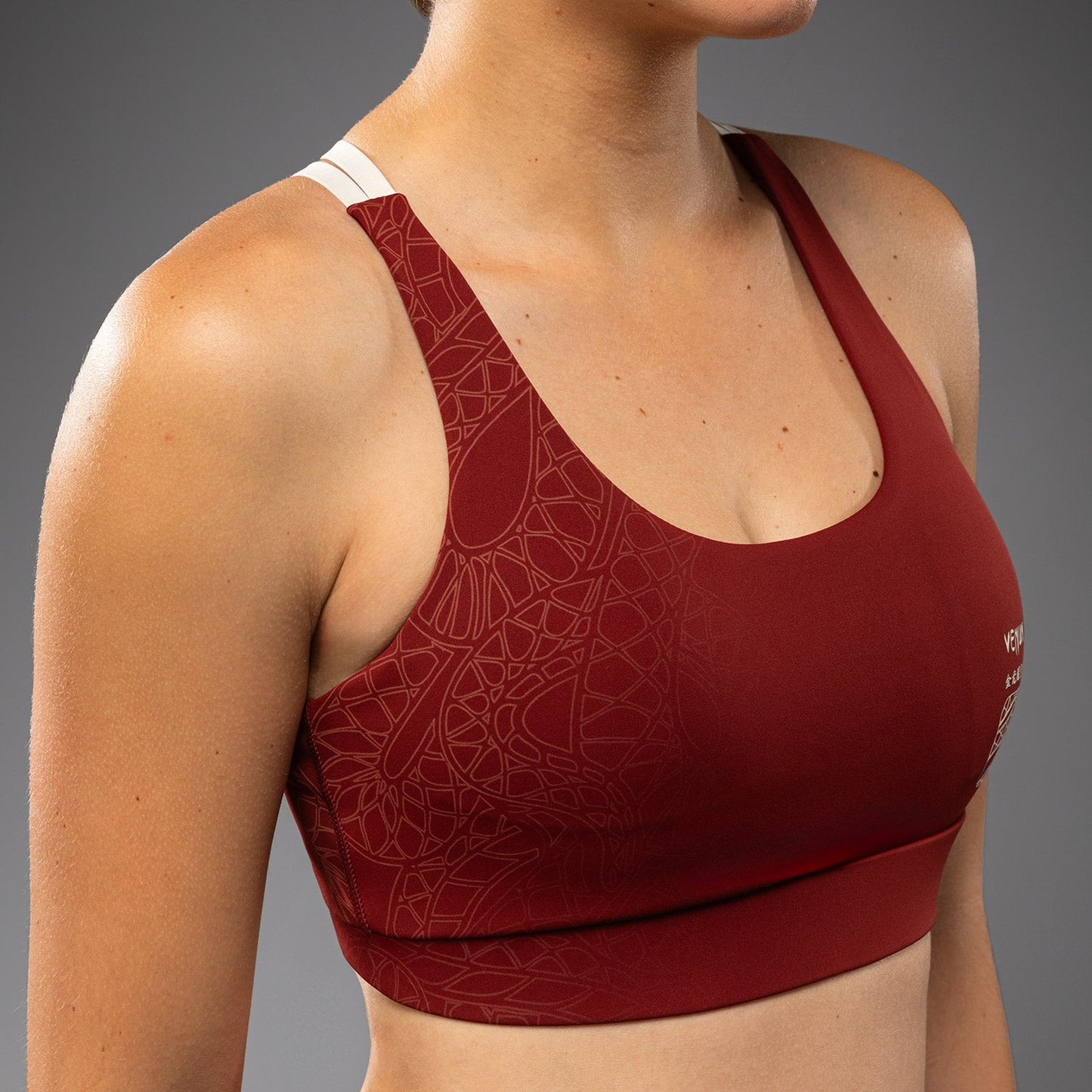 Venum Serpenti Damen Sport-BH – Burgunder/Elfenbein