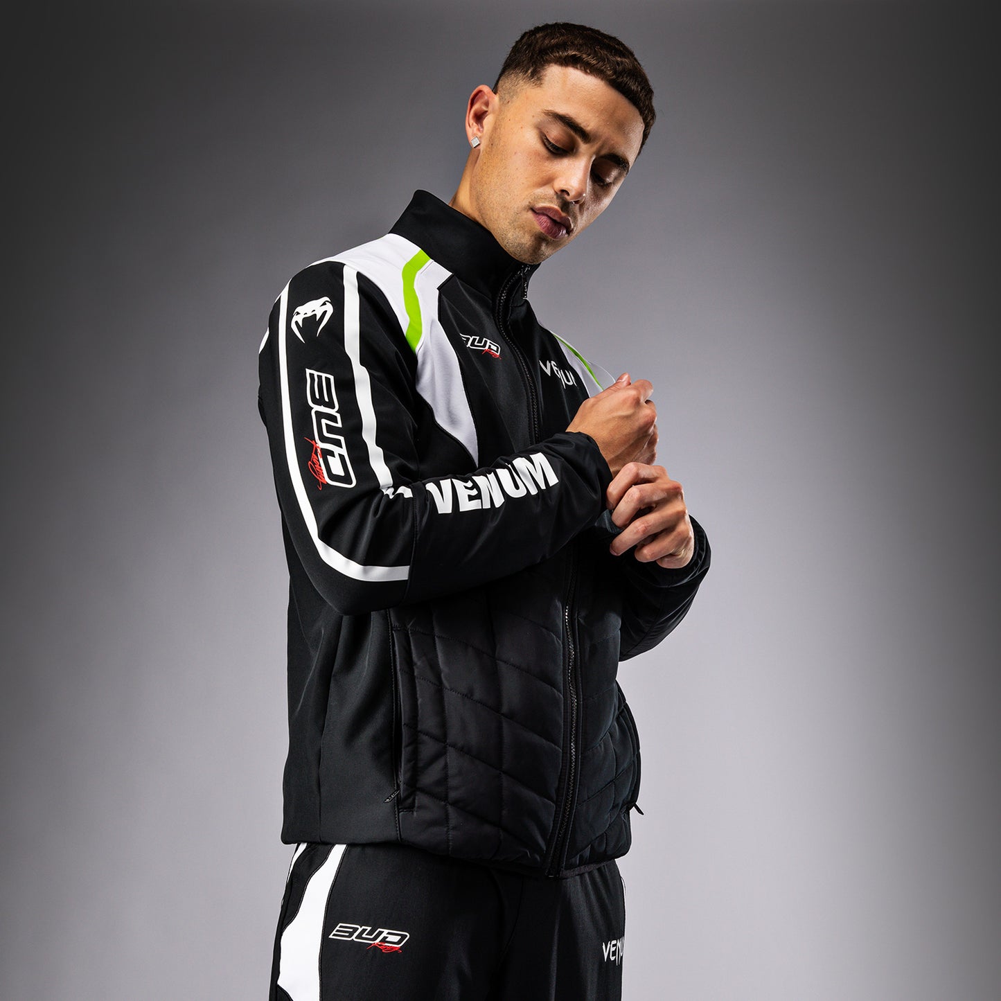 Venum x Bud Racing Herren Jacke - Schwarz/Weiß/Limettengrün