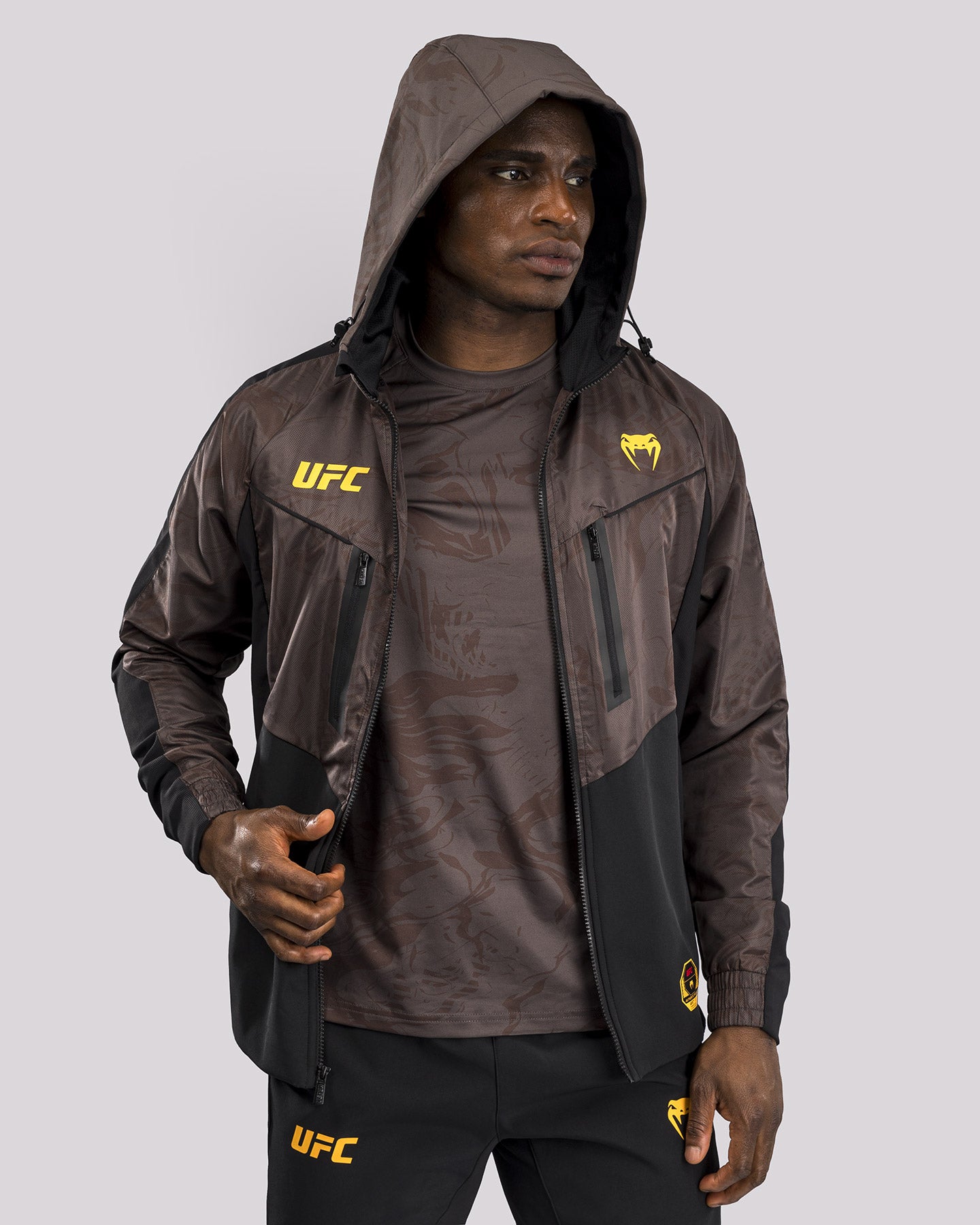 UFC Fusion by Venum Fight Week Herren Zip Hoodie - Erdiges Braun