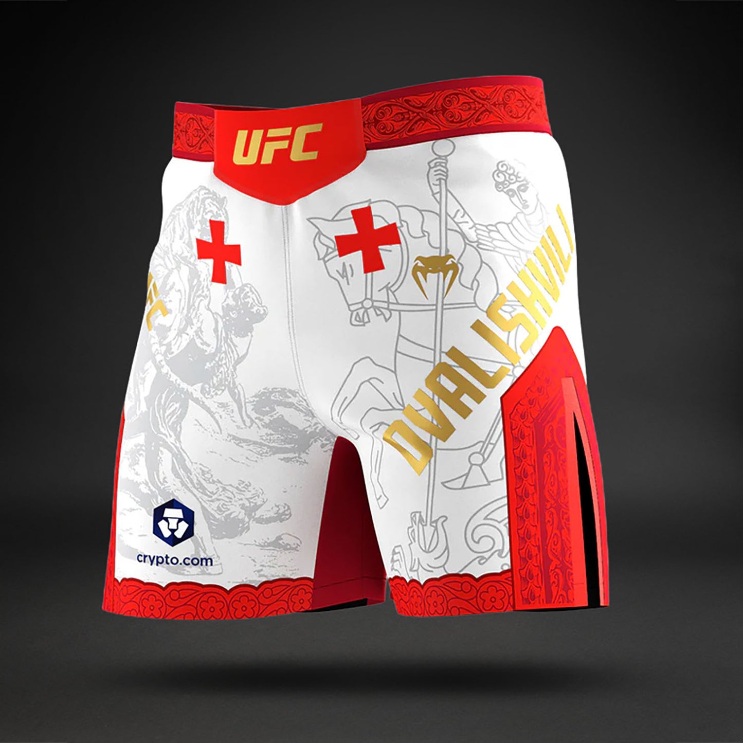 UFC Unrivaled by Venum Merab Dvalishvili Herren Fight Short - Weiß/Rot