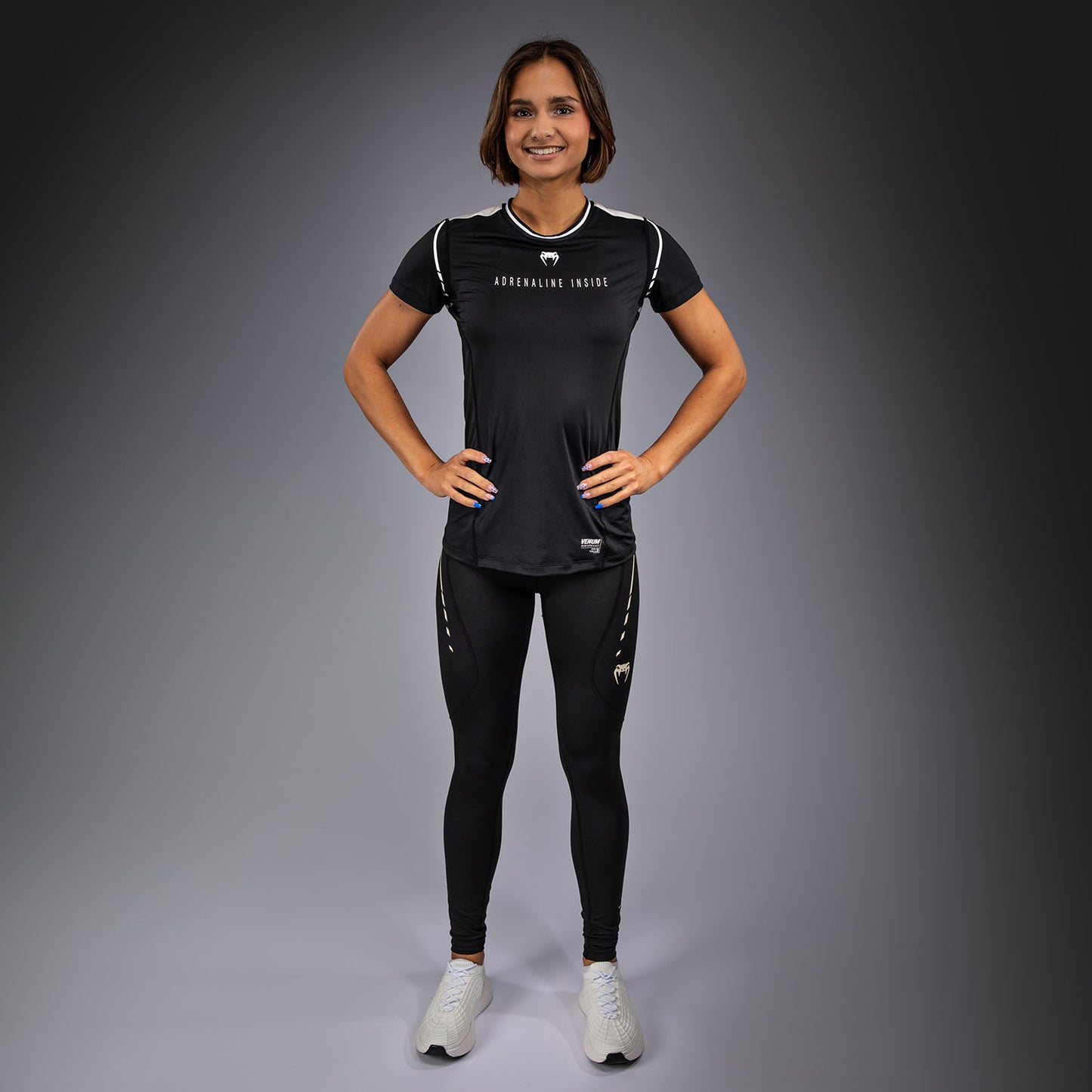 Venum Adrenaline Damen Dry-Tech T-Shirt – Schwarz/Elfenbein