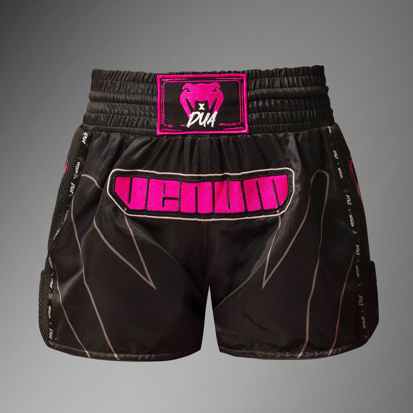 Venum x Dua Muay Thai Shorts - Schwarz/Fuchsia Rosa