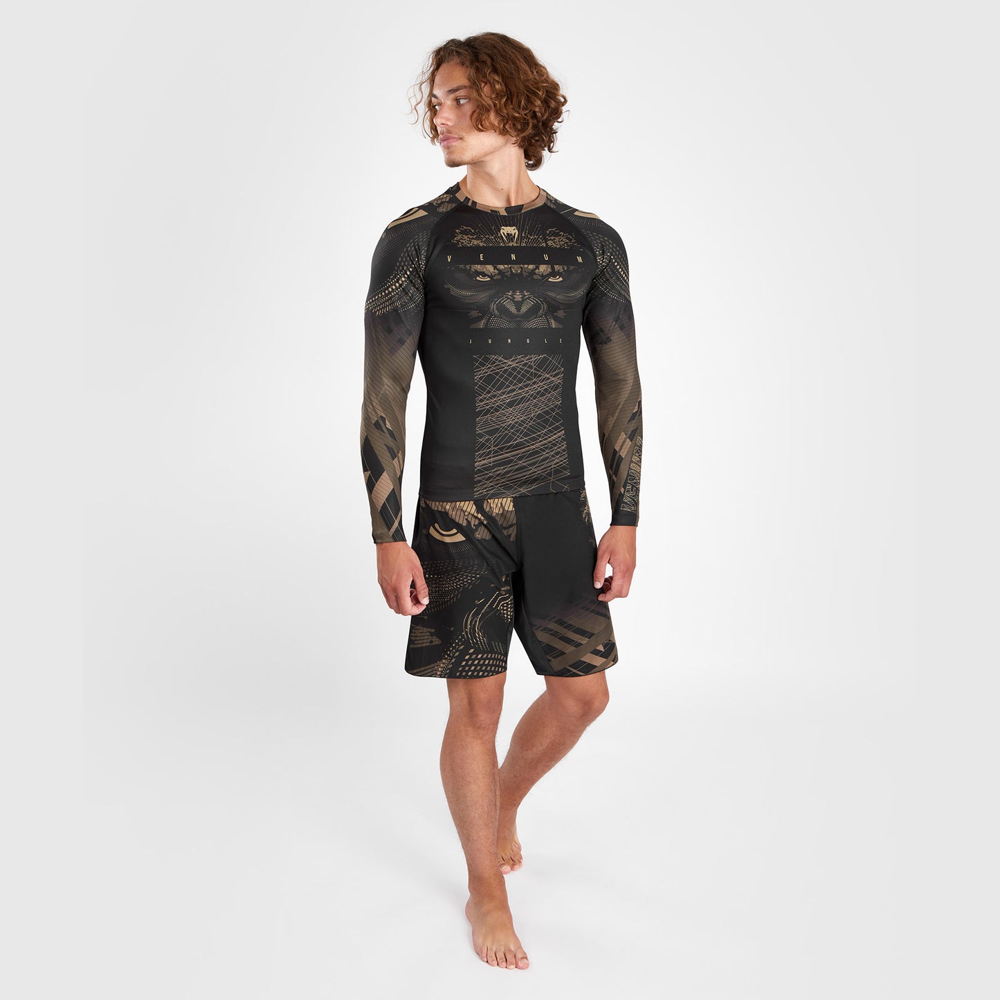 Venum Gorilla Jungle Rashguard Langarm - Schwarz/Sand