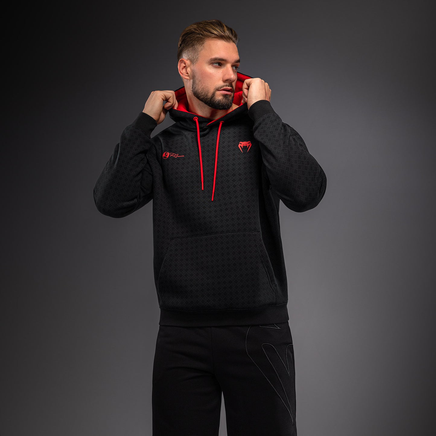 Venum x Roger Gracie Signature Kapuzenpullover - Schwarz/Rot