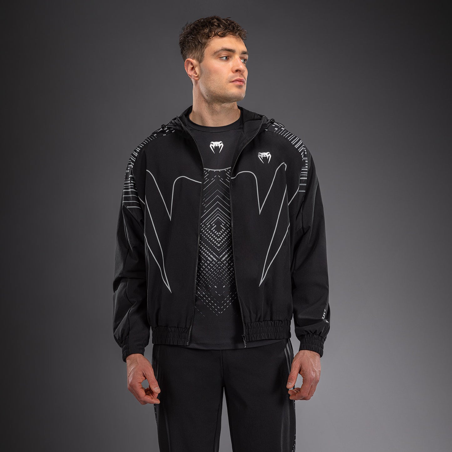 Venum Midnight Fury Trainingsjacke – Mitternachtsblau/Grau/Silber