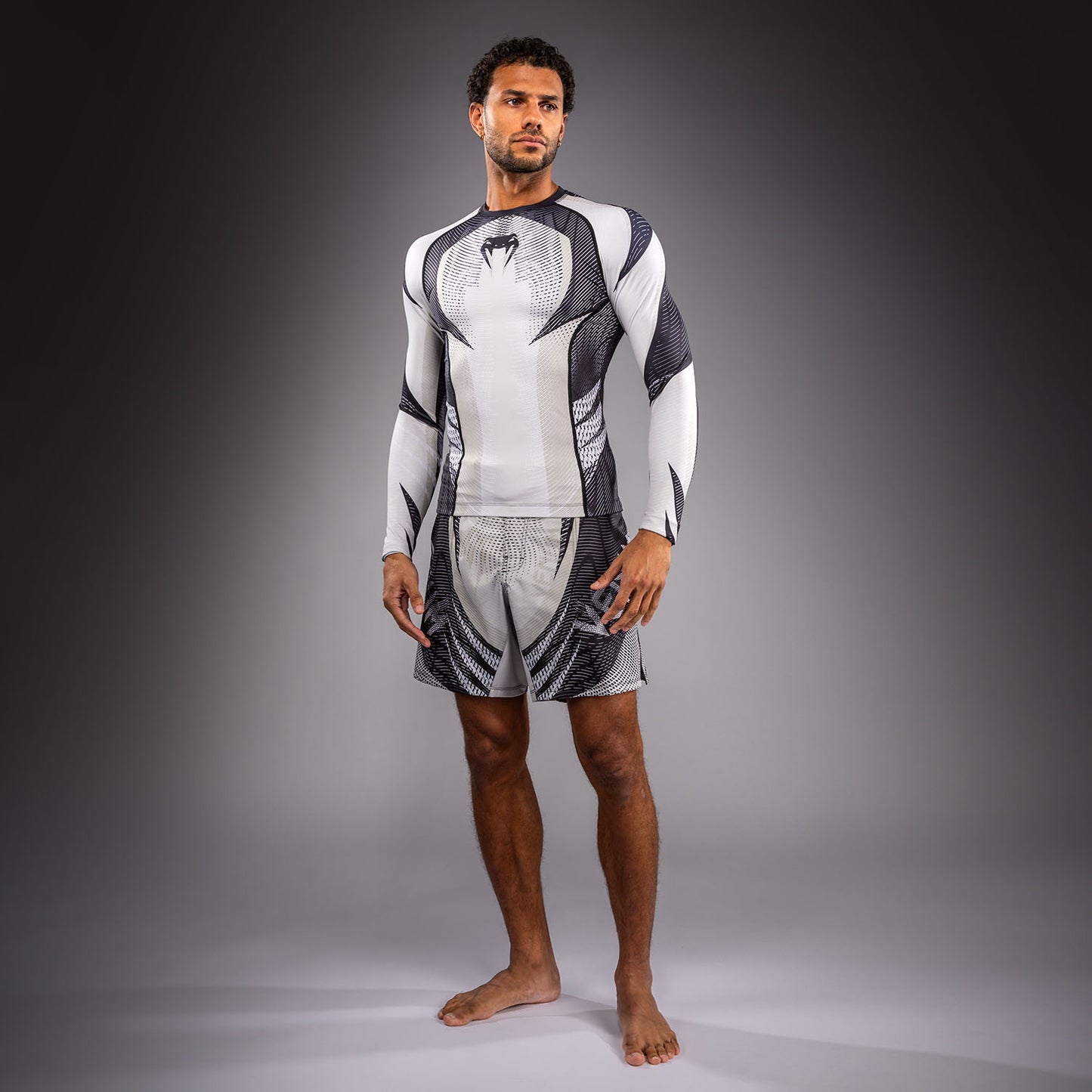 Venum Galactic 3.0 Langarm Rashguard - Cremeweiß/Schwarz