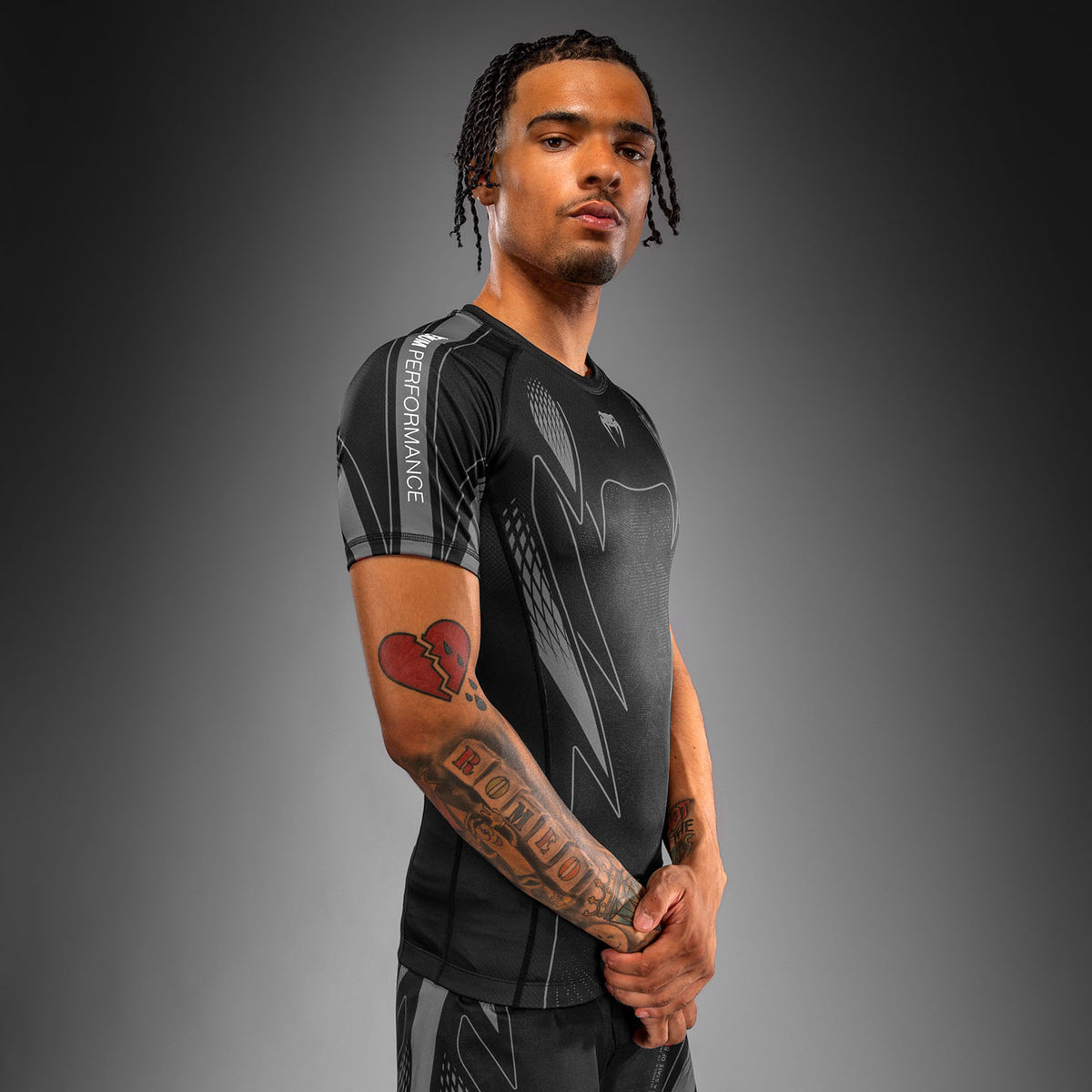 Venum Amazonia Reborn Kurzarm-Rashguard - Schwarz/Grau