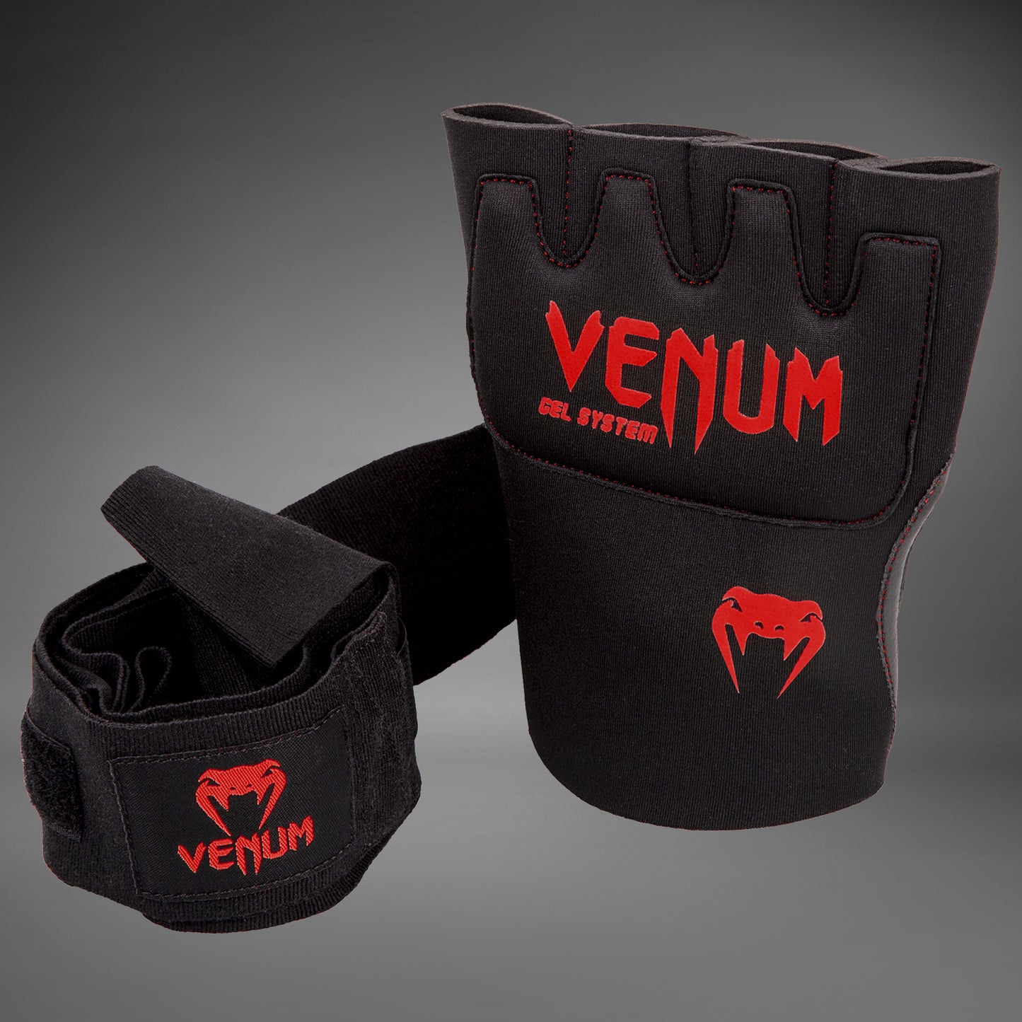 Venum Gel Kontact Handschuh Wraps - Schwarz/Rot