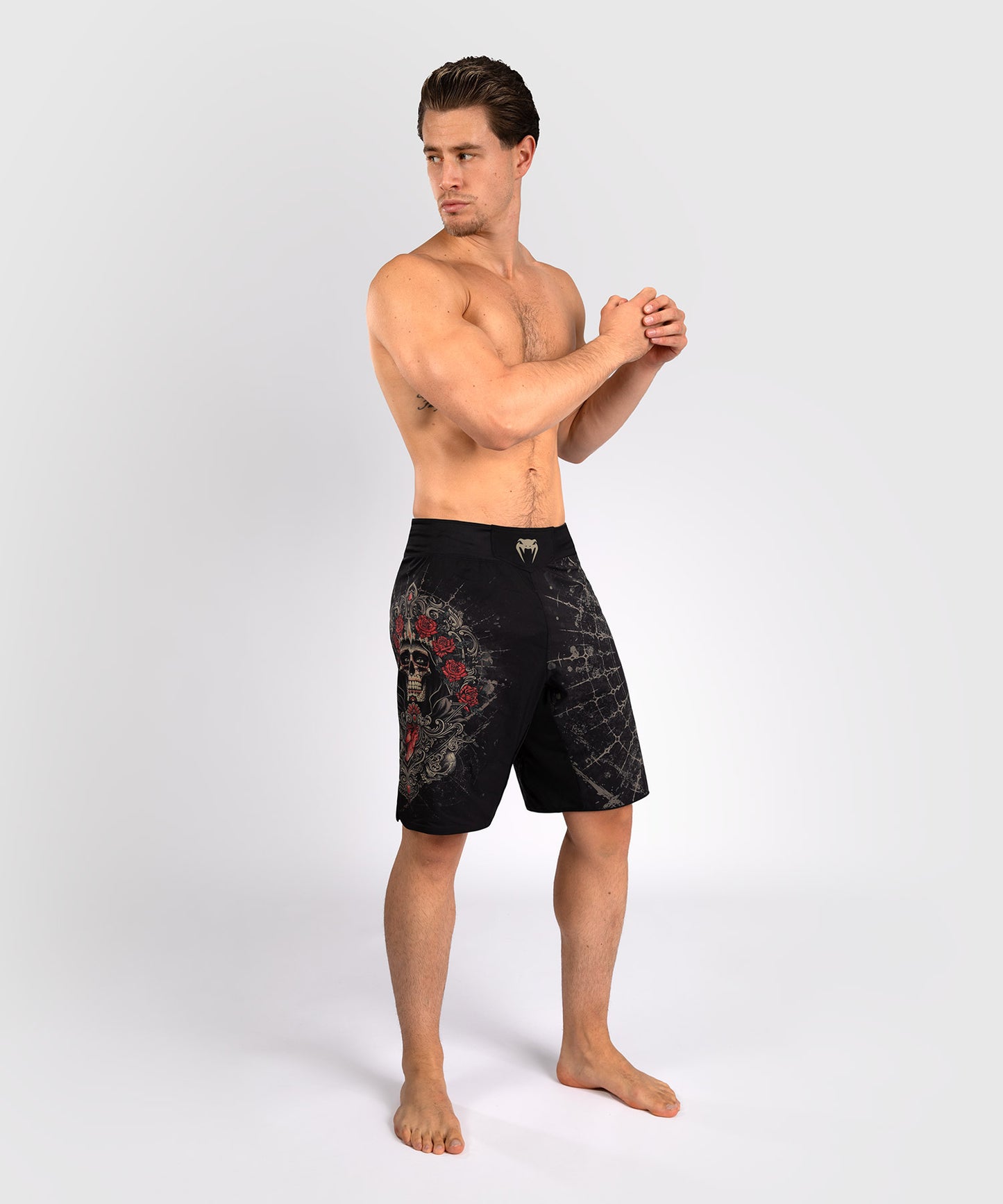 Venum Santa Muerte 5.0 Herren Fight Shorts - Tiefes Schwarz/Gold