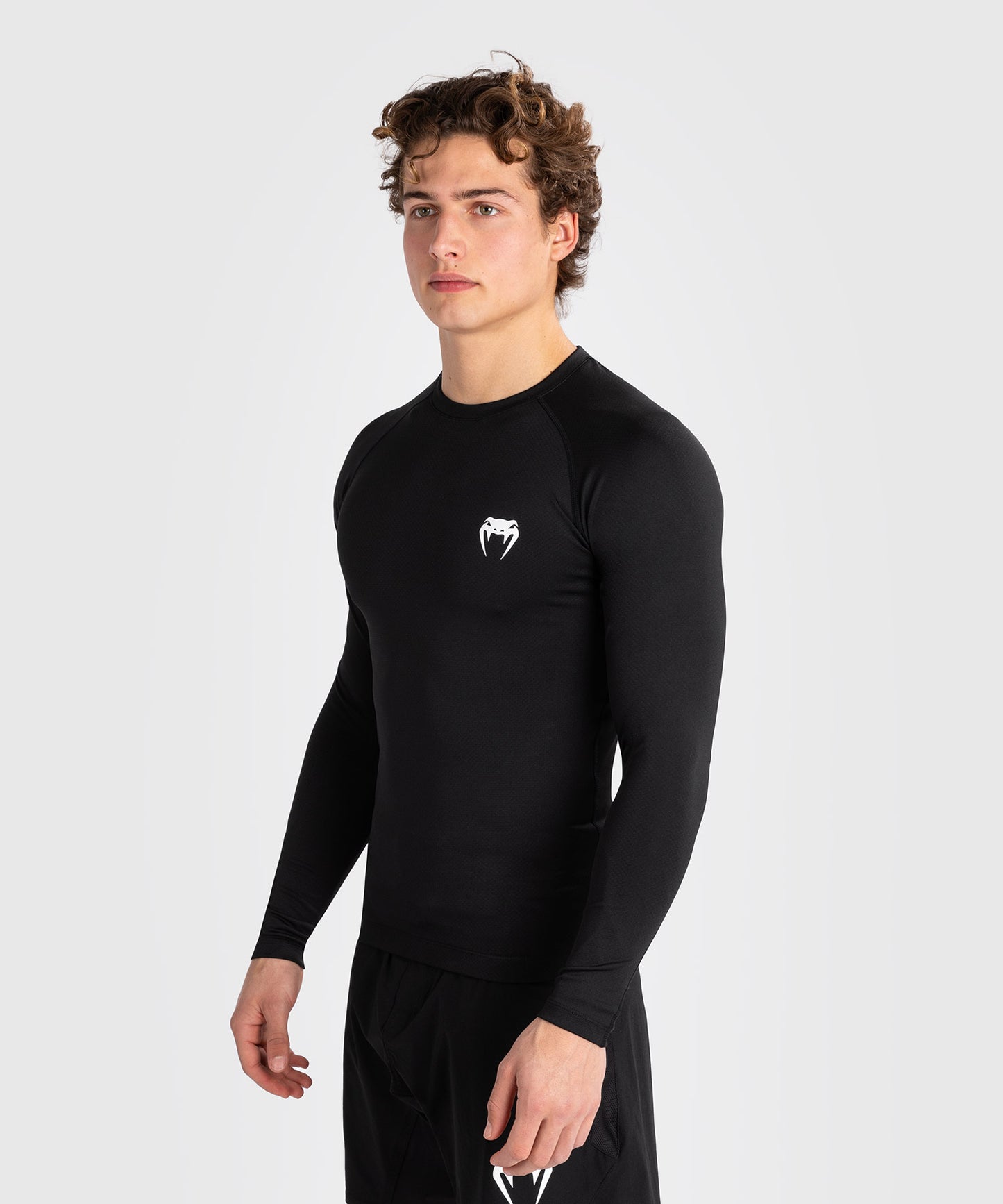 Venum Contender Herren Langärmeliger Rashguard - Schwarz/Weiß