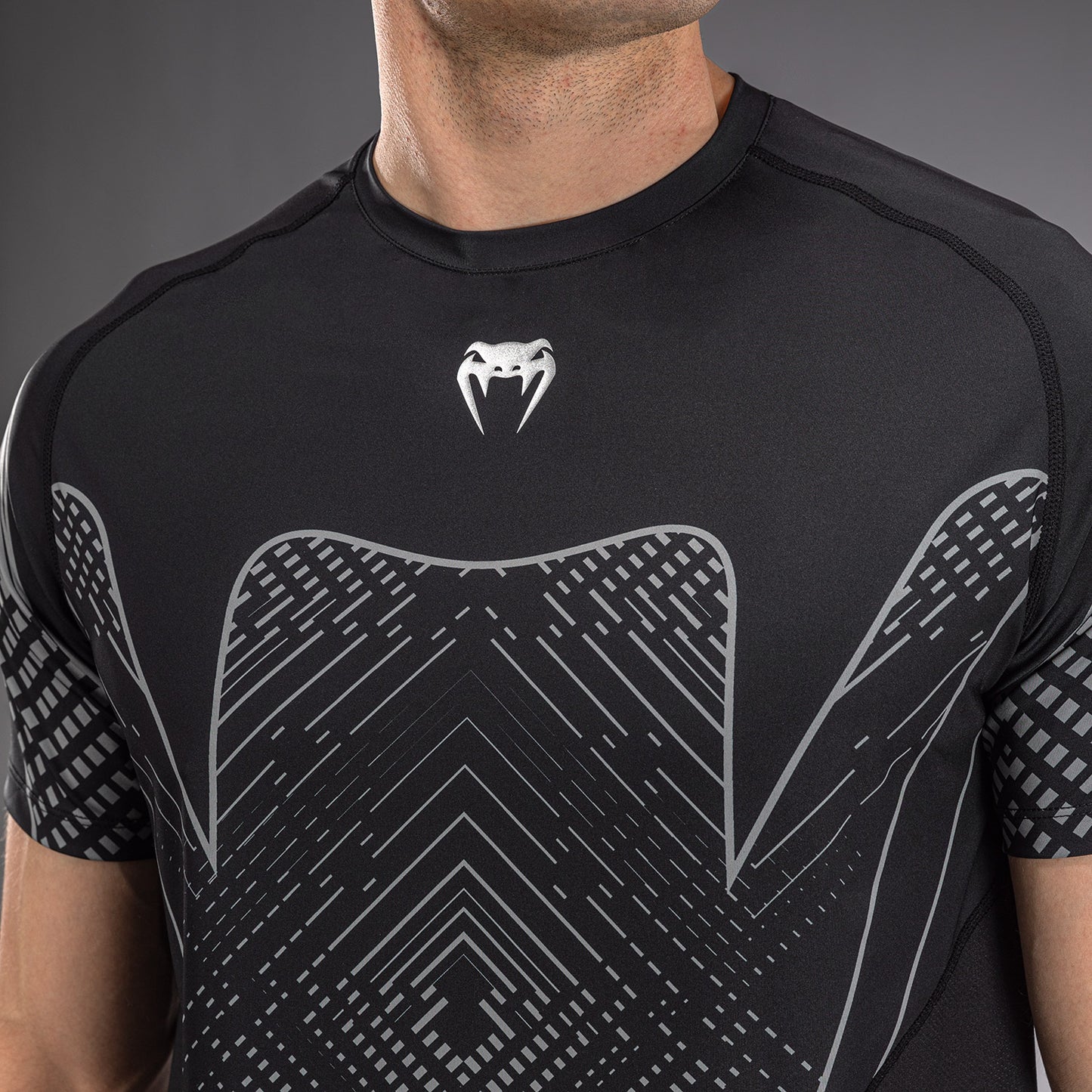Venum Midnight Fury Dry-Tech-T-Shirt – Schwarz/Grau/Silber