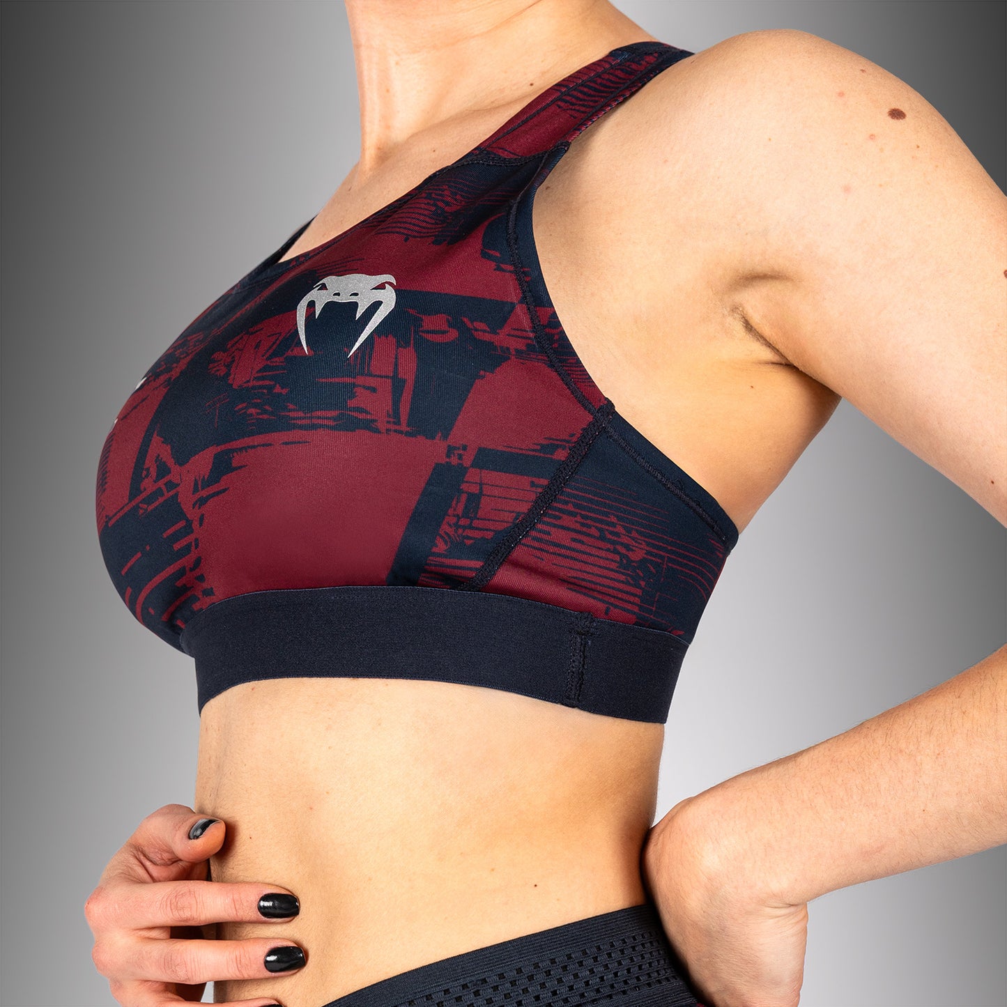 UFC Zenith by Venum Authentic Fight Week Sport-BH Damen - Marineblau/Burgunderrot/Silber