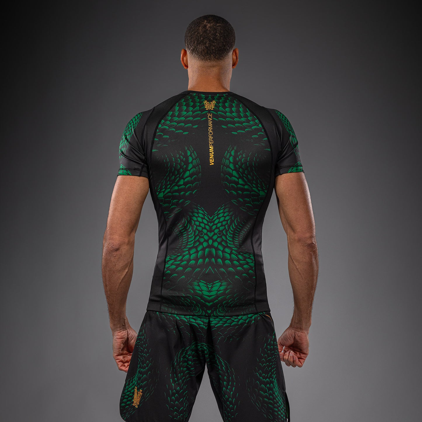 Venum Matupa Kurzarm Rashguard - Schwarz/Grün/Gold