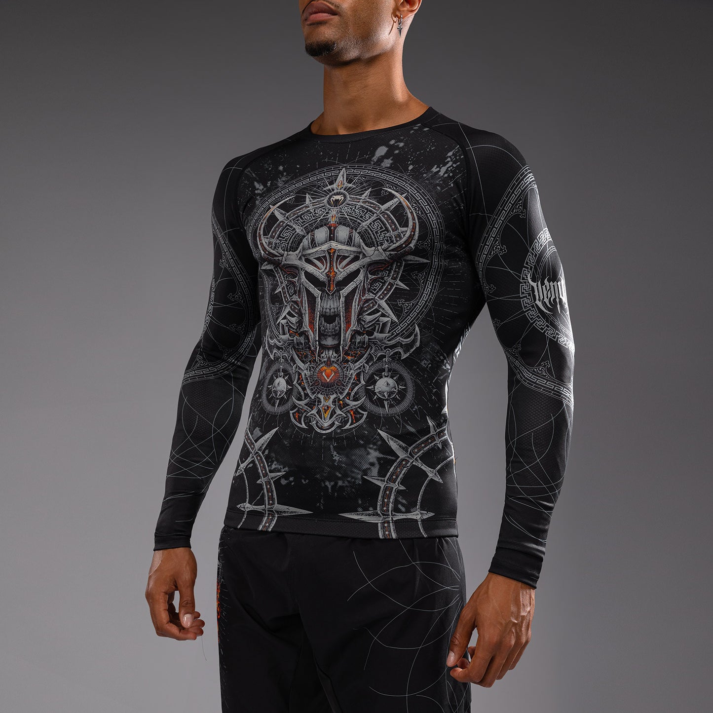 Venum Gladiator 5.0 Herren Langarm Rashguard - Schwarz/Silber
