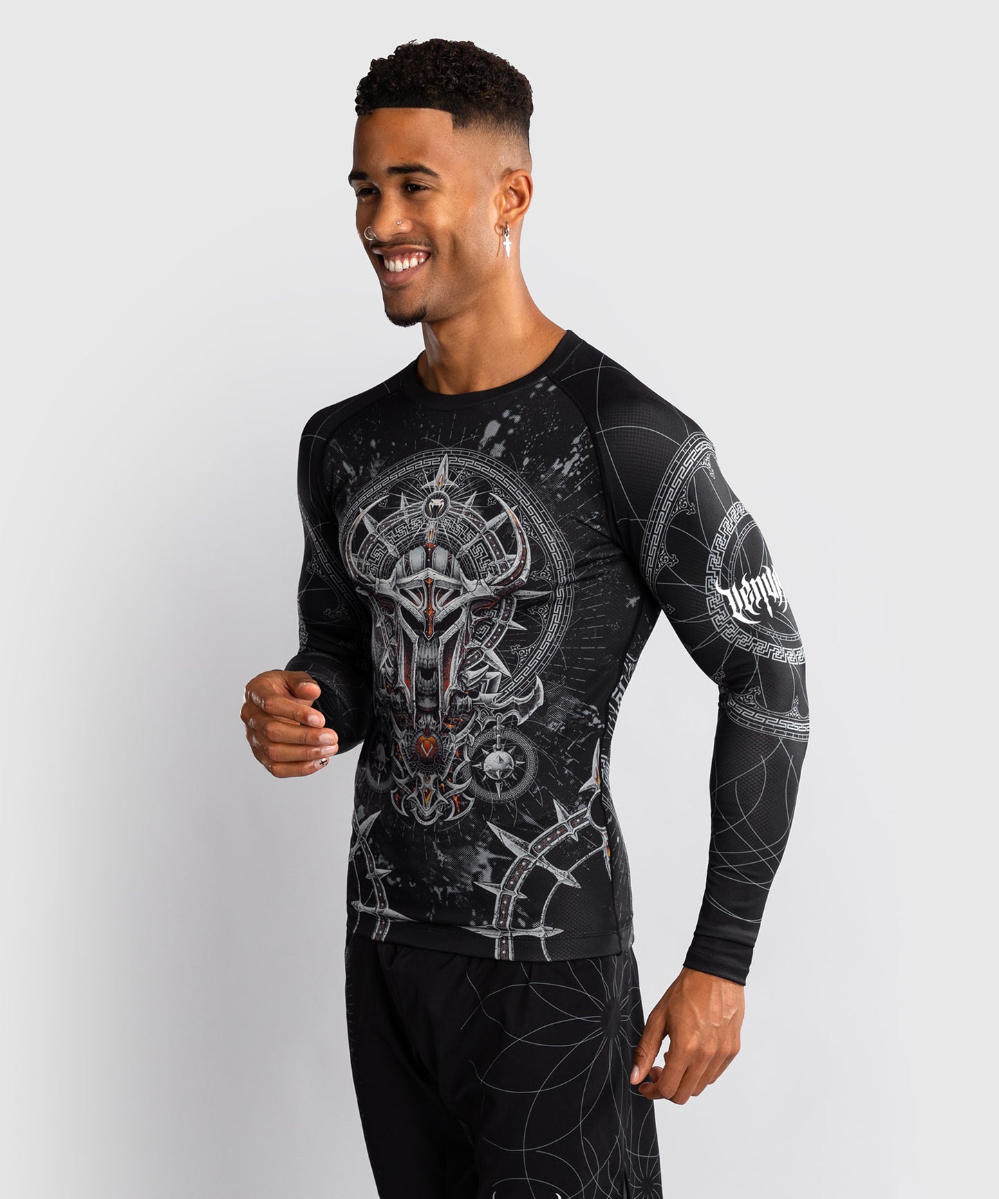 Venum Gladiator 5.0 Herren Langarm Rashguard - Schwarz/Silber