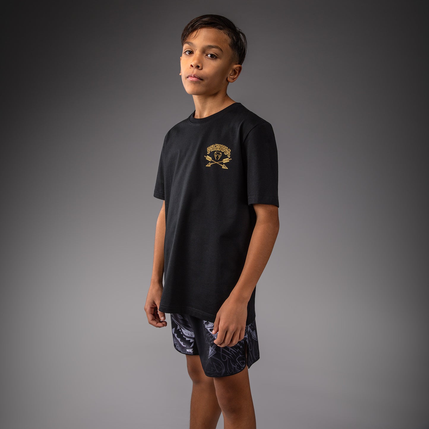 Venum Wolf Atak Kinder T-Shirt – Schwarz/Grau