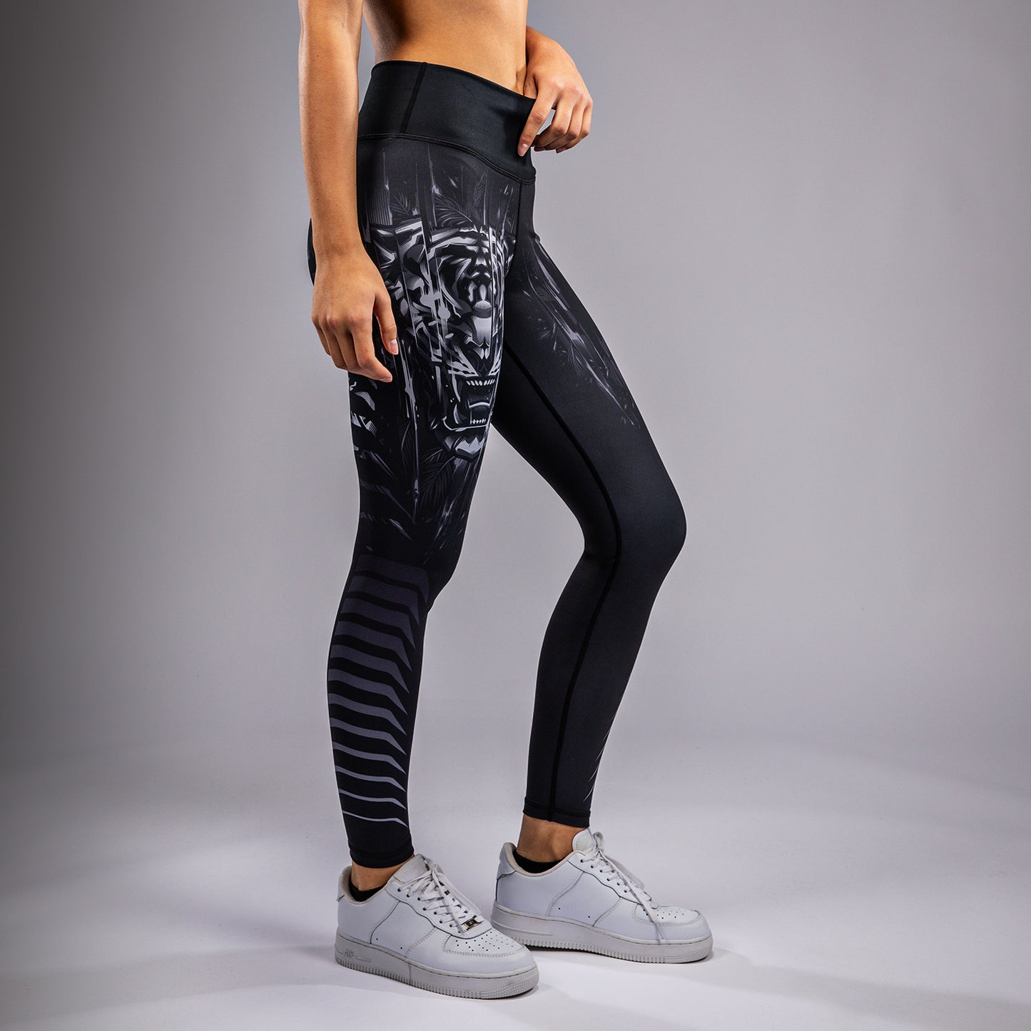 Venum Tiger Damen Leggings - Schwarz/Silber
