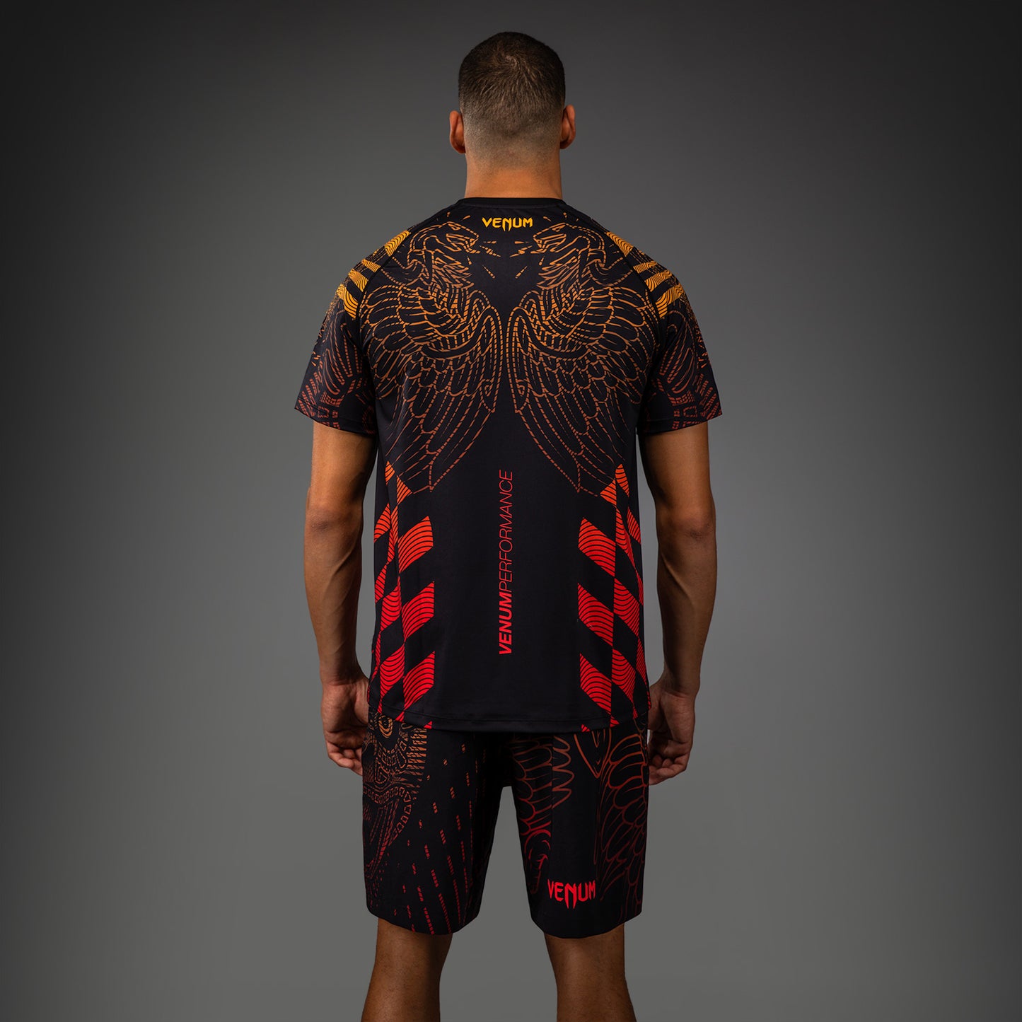 Venum Quetzal Fury Dry-Tech T-Shirt - Schwarz/Fury Rot/Tangerine