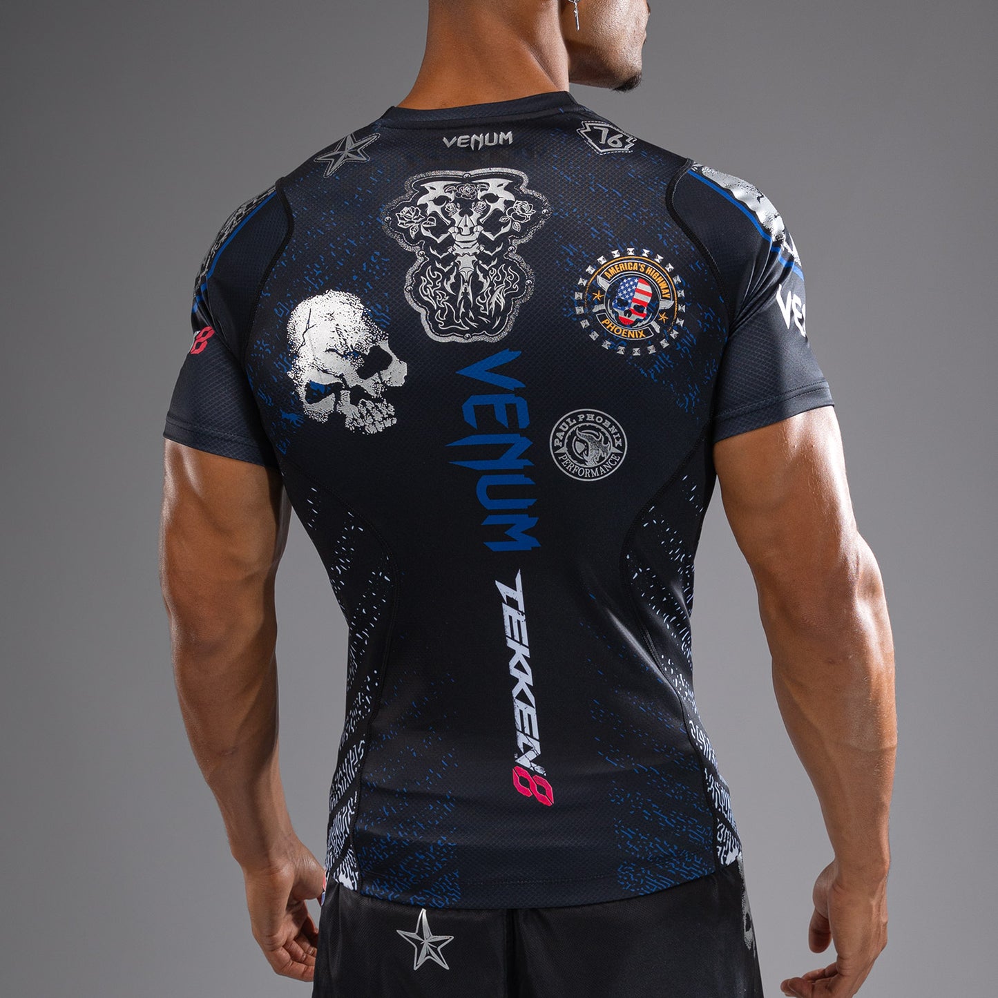 Venum x TEKKEN 8 - Paul Phoenix Rashguard - Schwarz/Blau