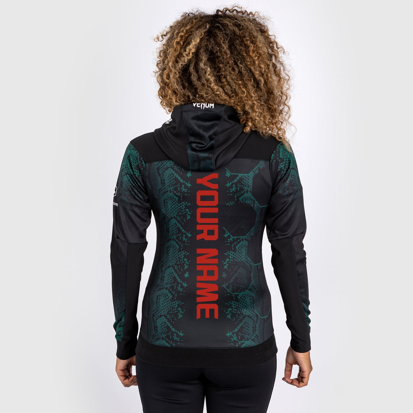 UFC Adrenaline by Venum Personalized Authentic Fight Night Women's Walkout Hoodie - Emerald Edition - Grün/Schwarz