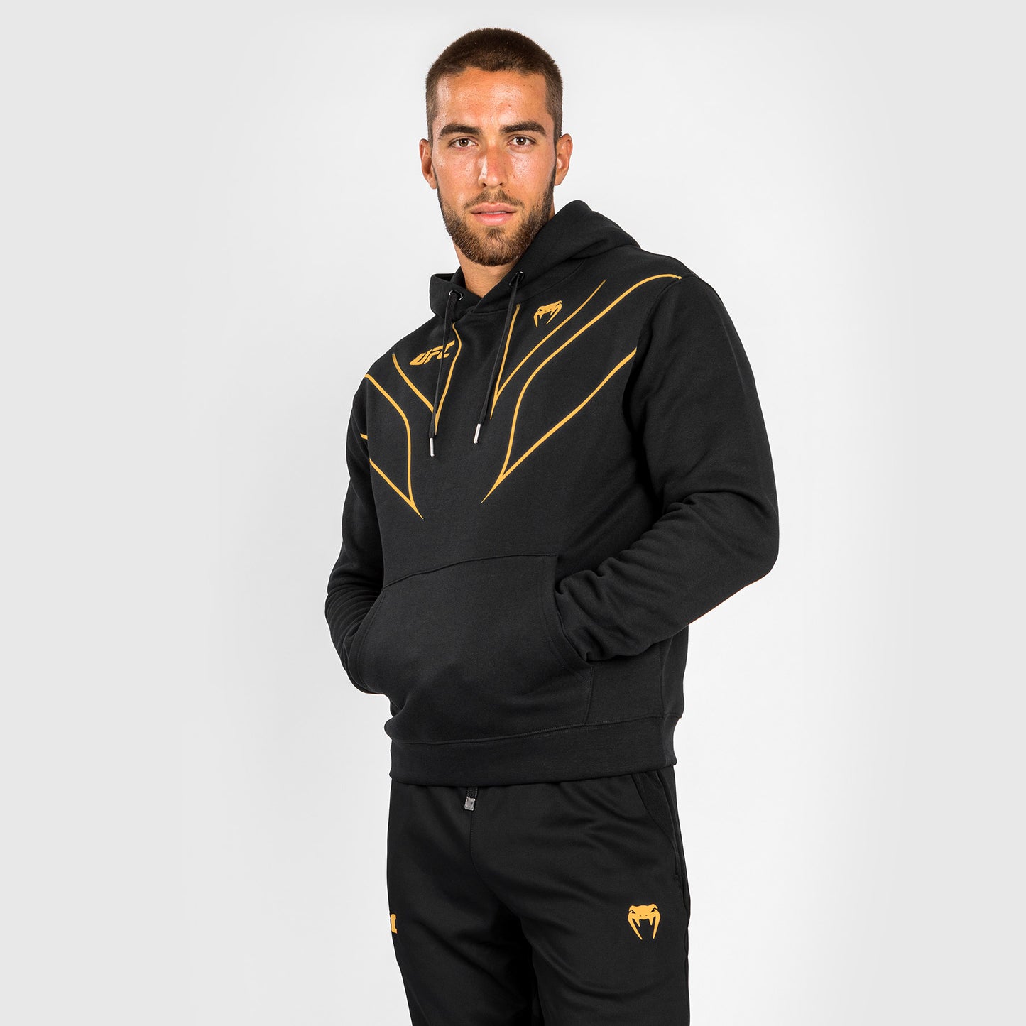 UFC Venum Replica 2.0 Hoodie mit durchgehendem Reißverschluss für Herren – Schwarz