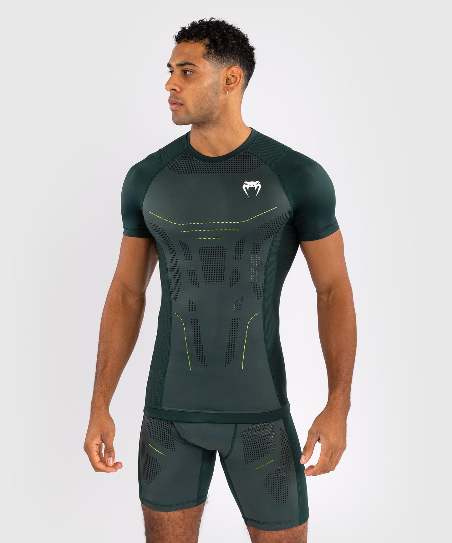 Venum Technical 3.0 Kurzarm Rashguard - Waldgrün