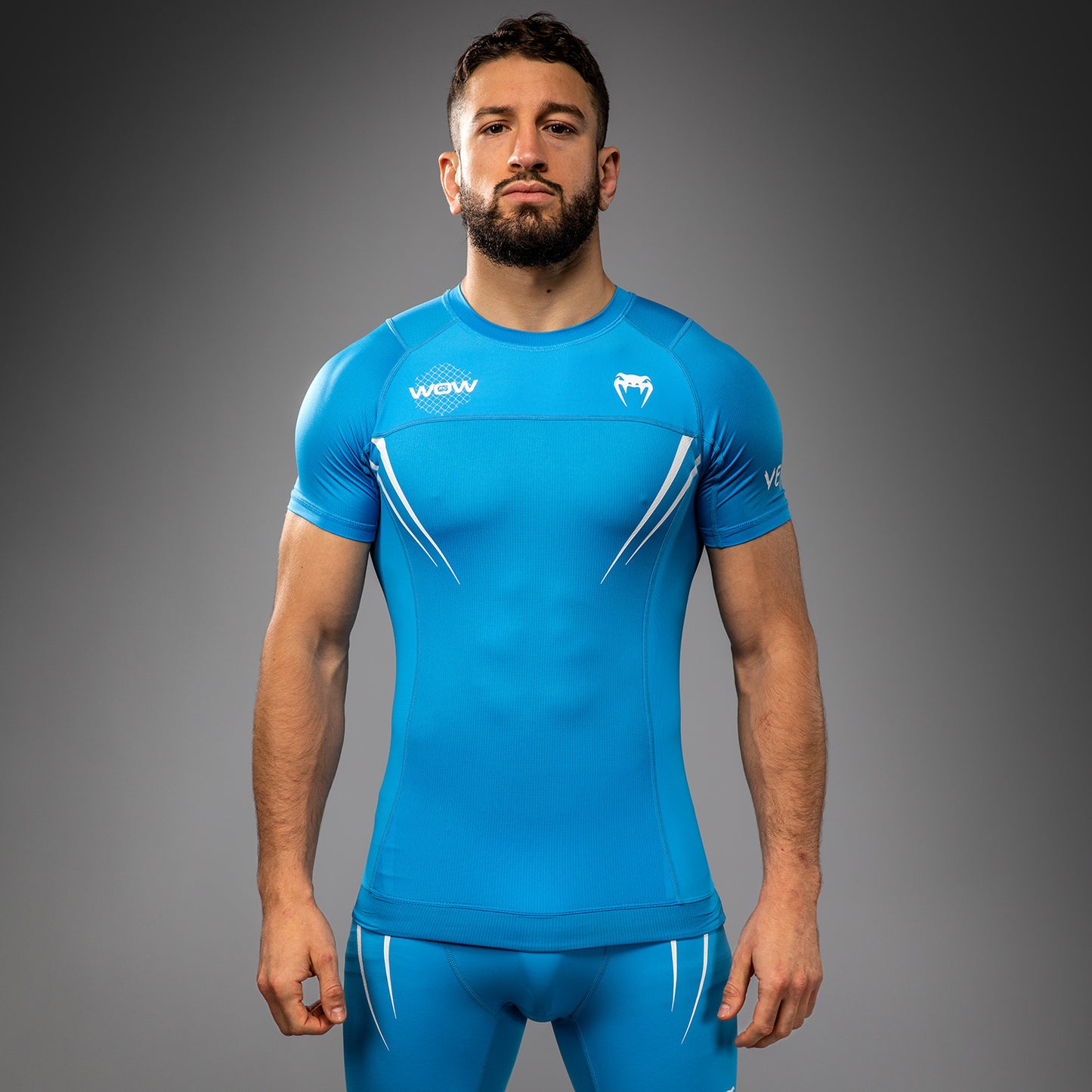 Venum x WOW FC Kurzarm Rashguard - Pacific Blue
