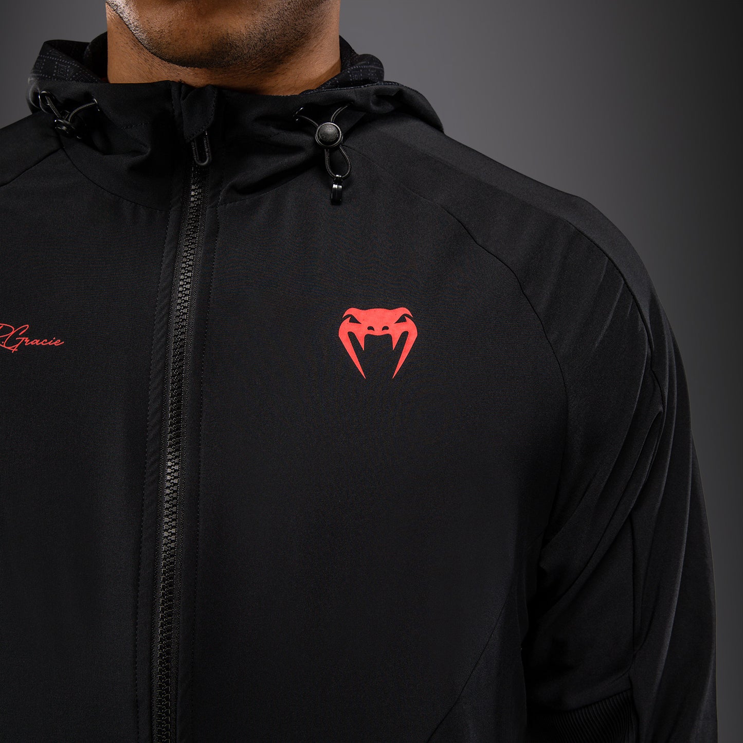 Venum x Roger Gracie Signature Jacke mit Reißverschluss - Schwarz/Rot