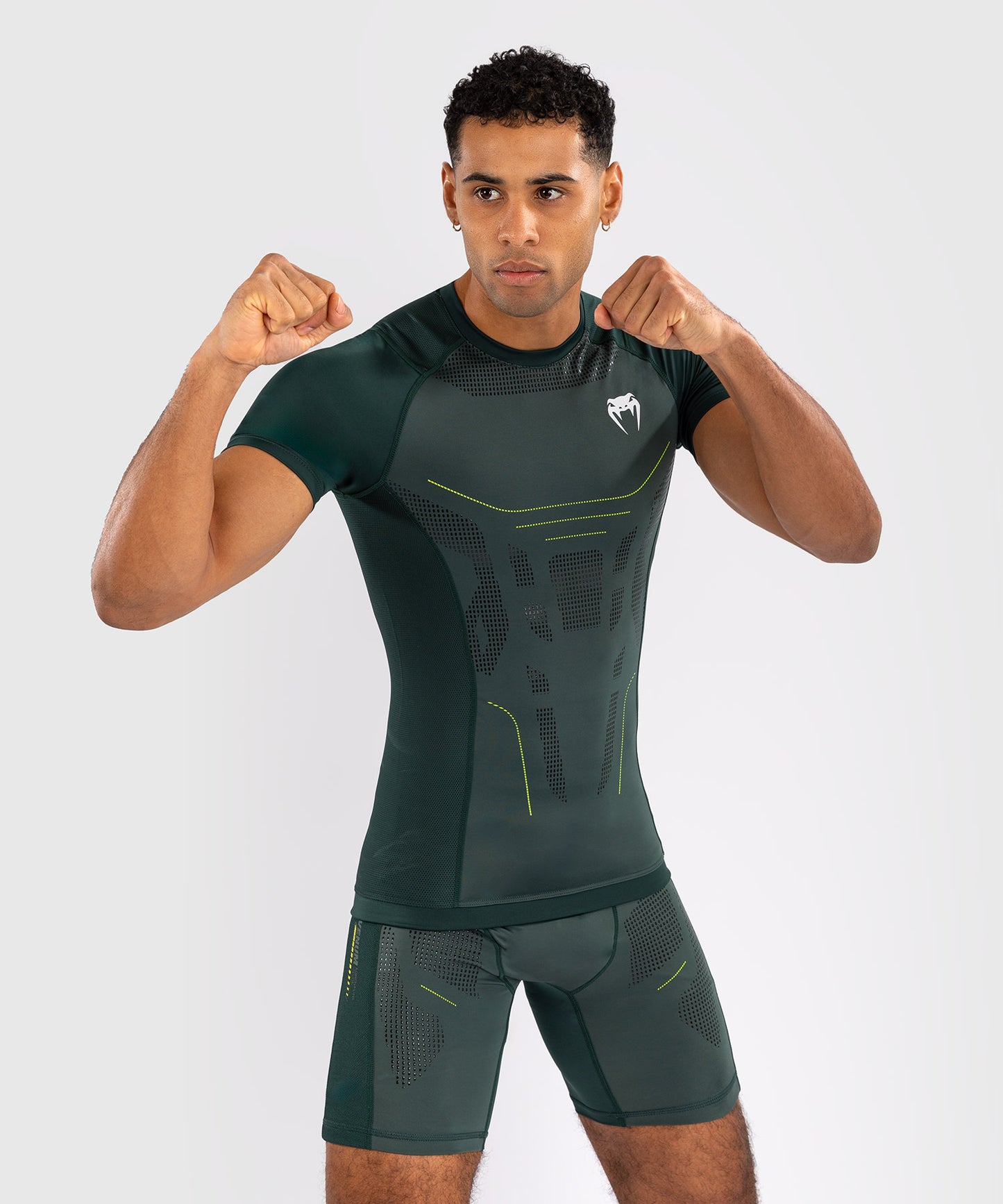 Venum Technical 3.0 Kurzarm Rashguard - Waldgrün