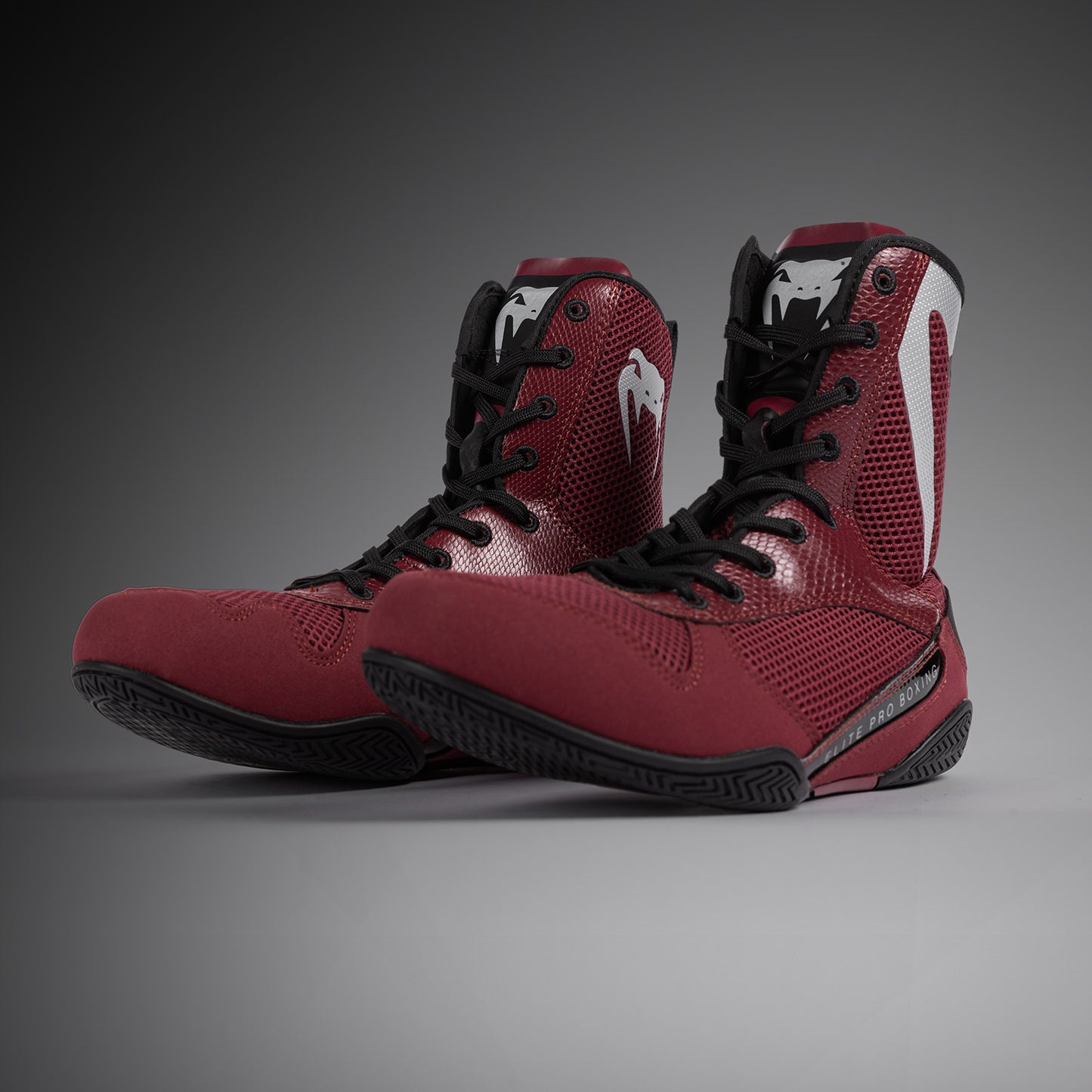 Venum Elite Boxschuhe - Burgund/Silber