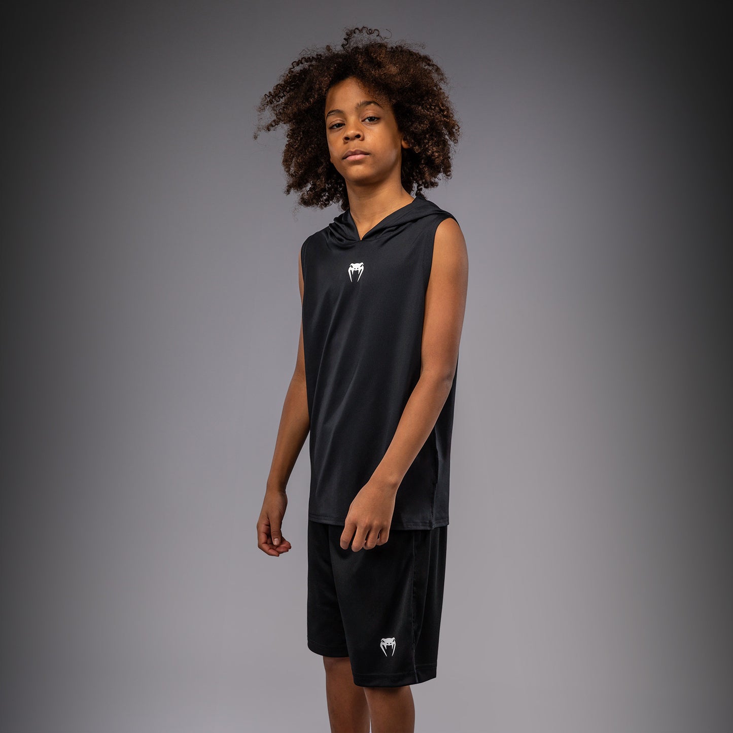 Venum Elite Ärmelloser Dry-Tech Kapuzenpullover für Kinder - Schwarz