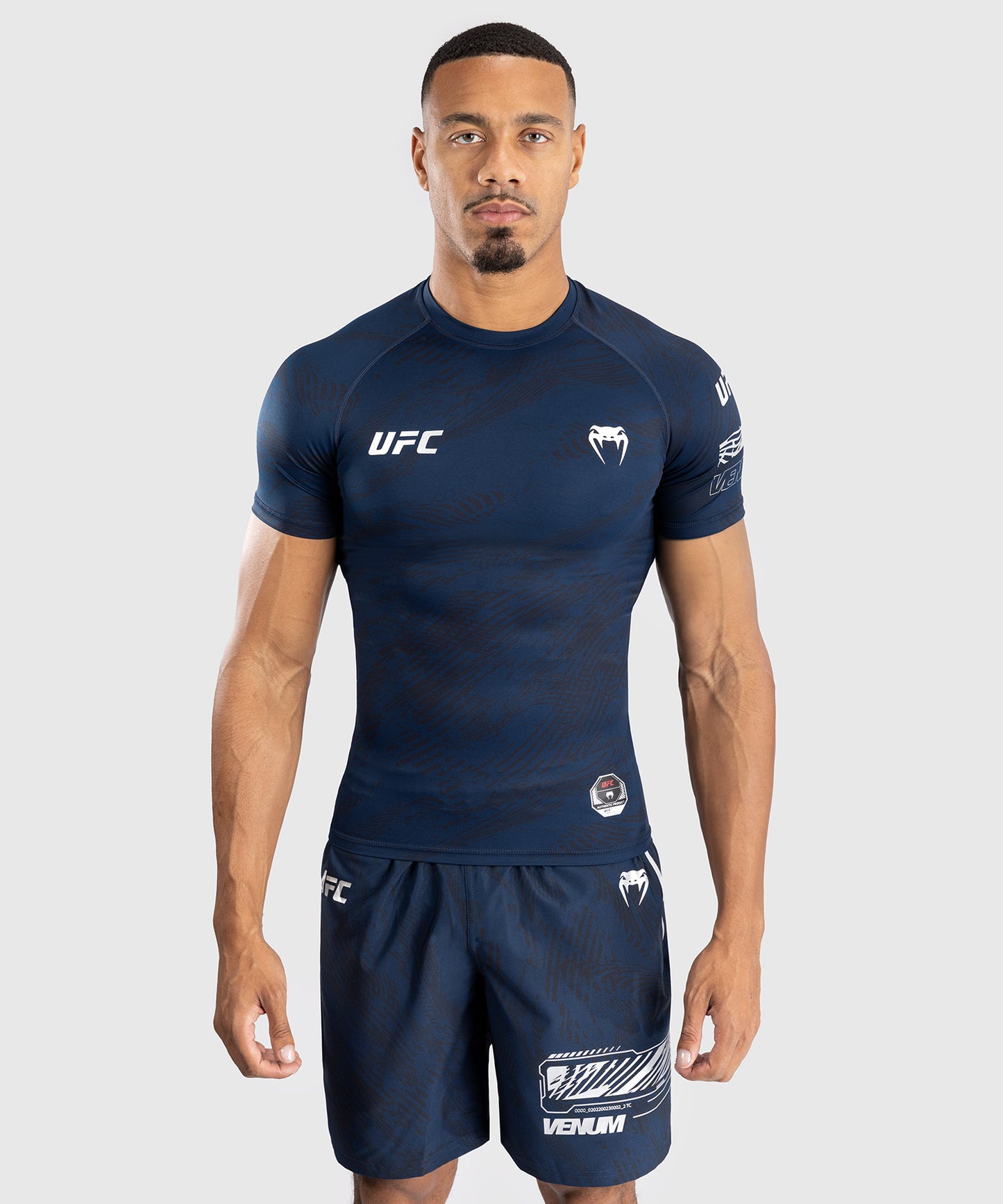 UFC Fusion by Venum Fight Week Herren Performance Kurzarm Rashguard - Ozeanisches Blau
