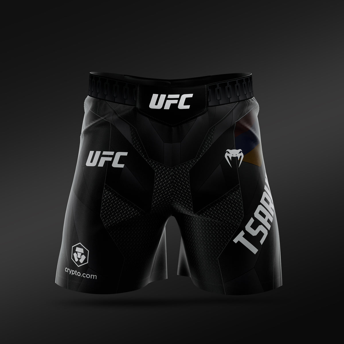 UFC Adrenaline Unrivaled by Venum Herren Fight-Shorts kurze Passform Arman Tsarukyan - Schwarz