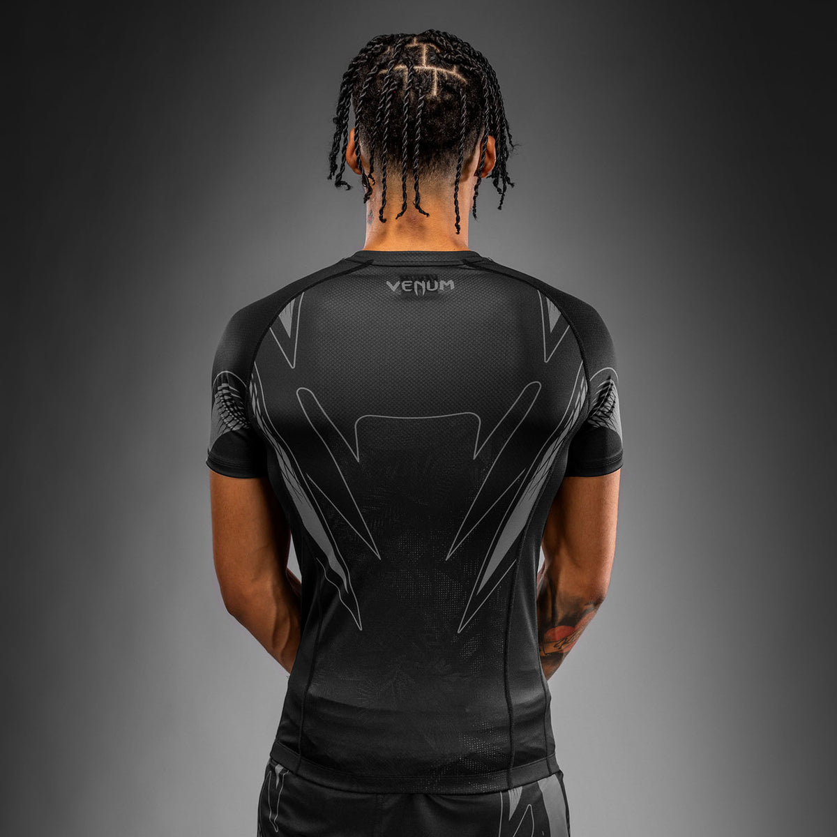 Venum Amazonia Reborn Kurzarm-Rashguard - Schwarz/Grau