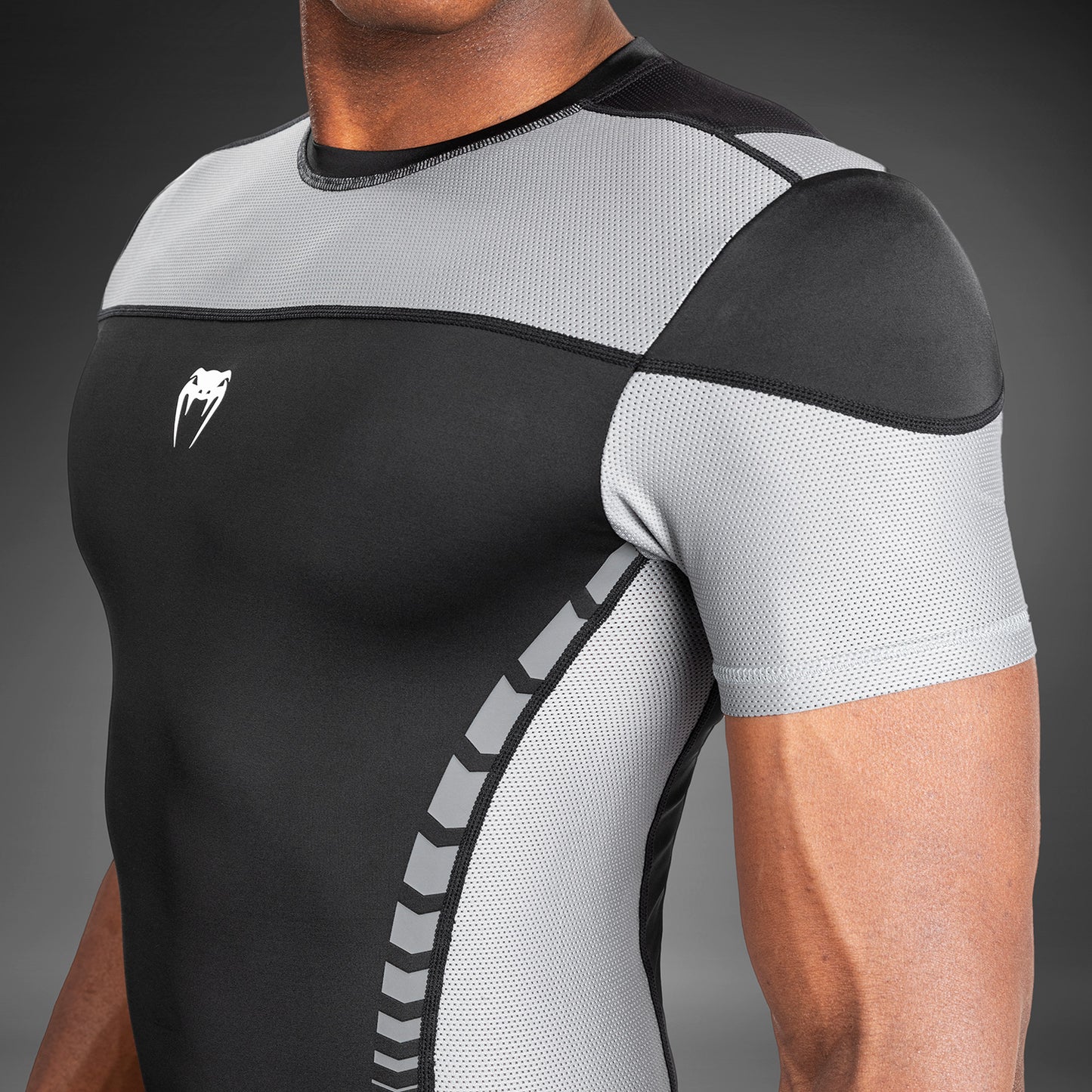 Venum Tempest Herren Kurzarm Rashguard - Schwarz/Grau