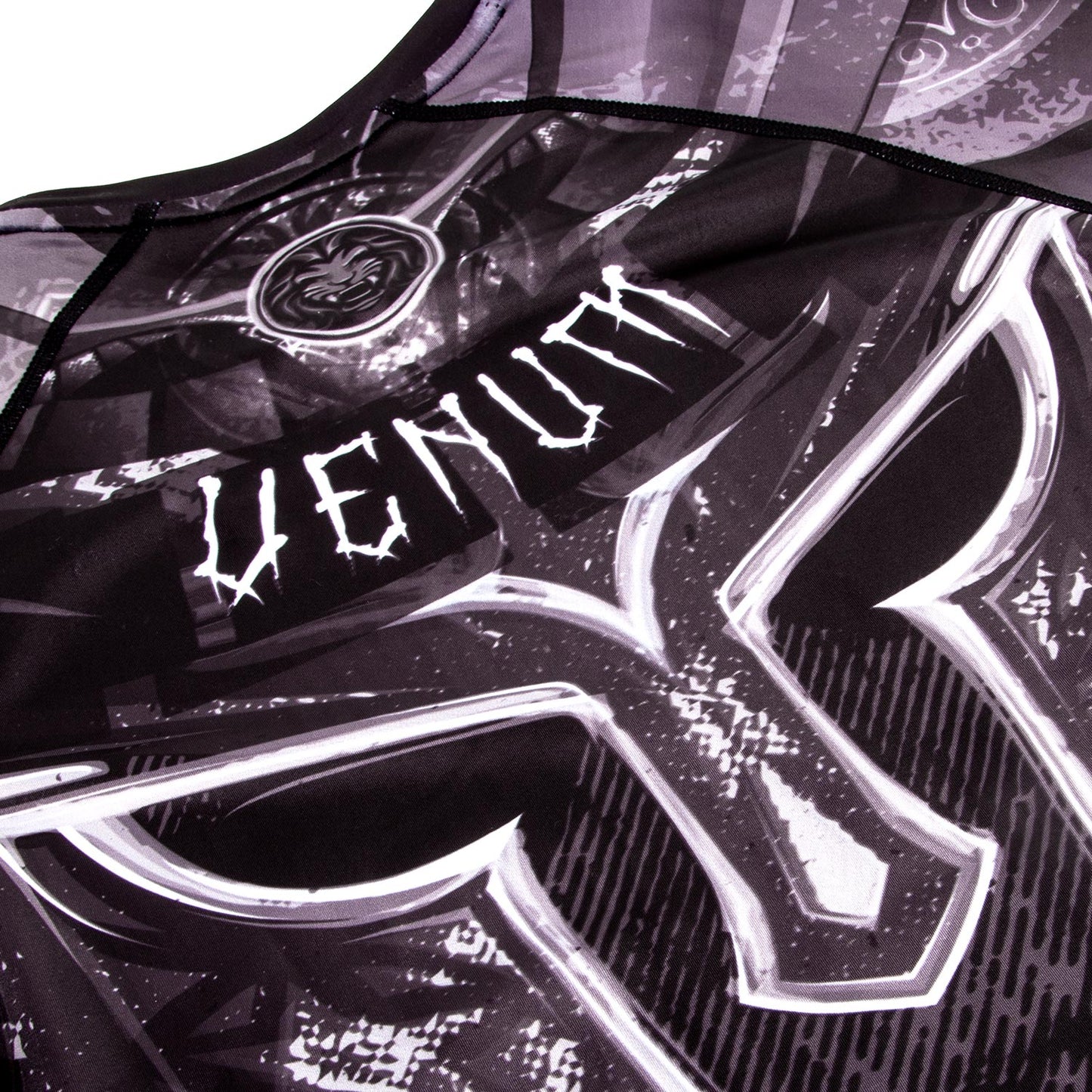 Venum Gladiator 3.0 Rashguard - Schwarz/Weiß - Kurzarm