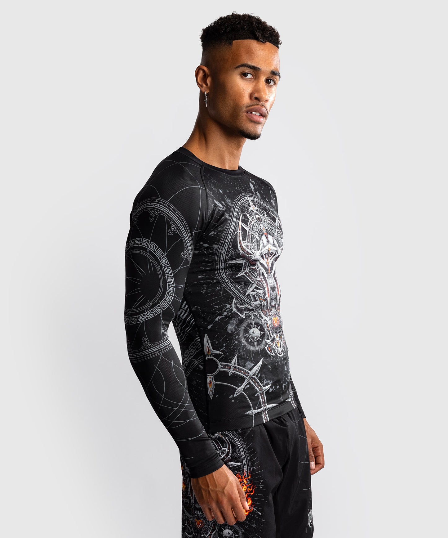 Venum Gladiator 5.0 Herren Langarm Rashguard - Schwarz/Silber