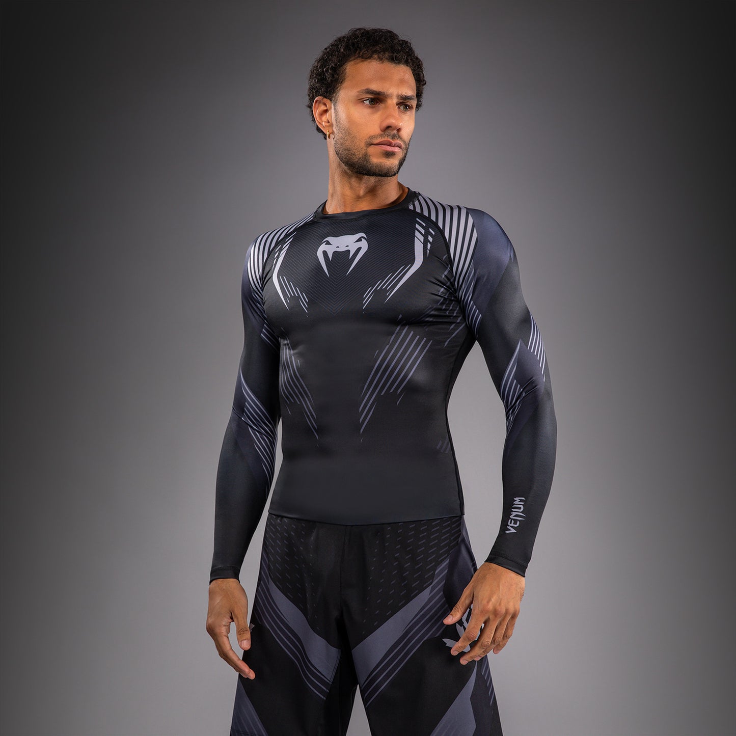 Venum No-Gi 6.0 Langarm Rashguard - Schwarz/Grau