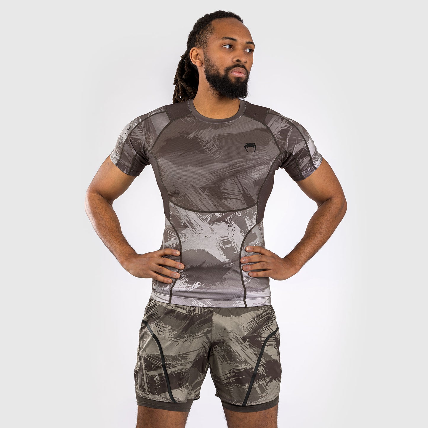 Venum Electron 3.0 Kurzärmeliger Rashguard - Sand