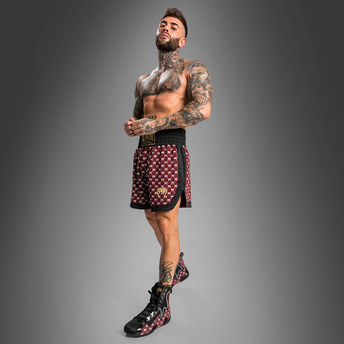 Venum Monogram Boxershorts - Schwarz/Burgund