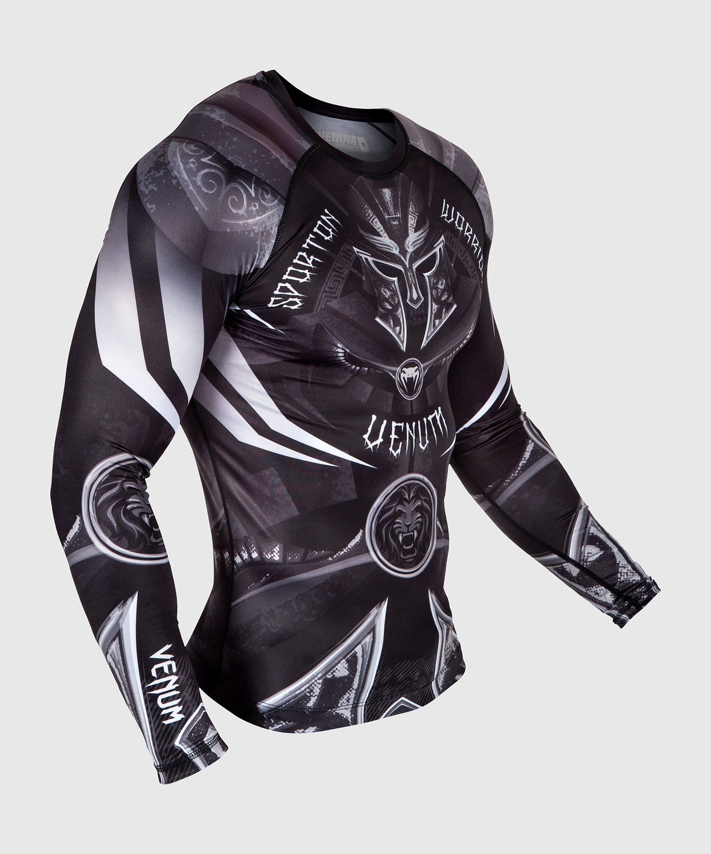 Venum Gladiator 3.0 Rashguard - Schwarz/Weiß - Langarm