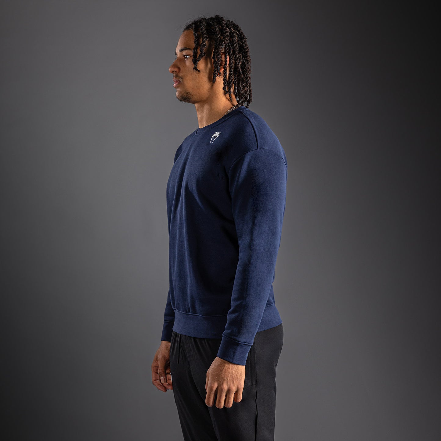 Venum Lineup Fleece Crew Navy - Blau/Weiß
