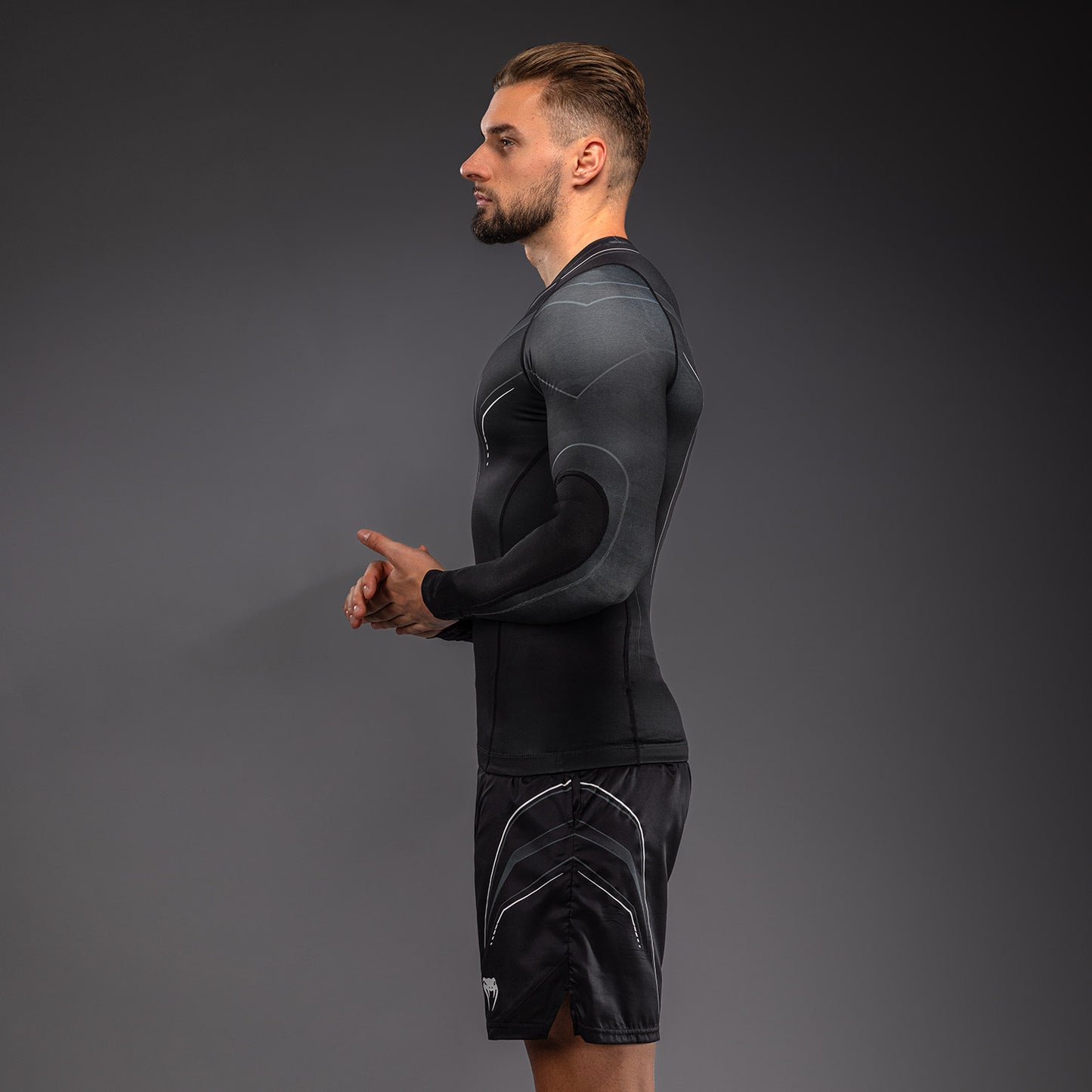 Venum Streamline Langarm Rashguard – Schwarz/Weiß