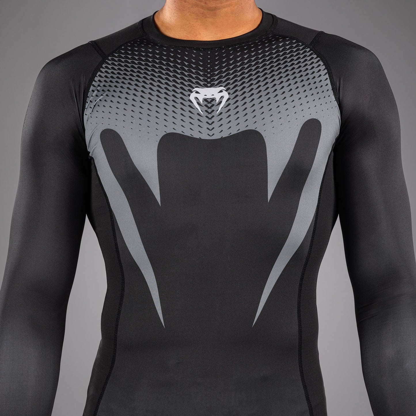 Venum No Gi Rashguards - Schwarz/Silbergrau