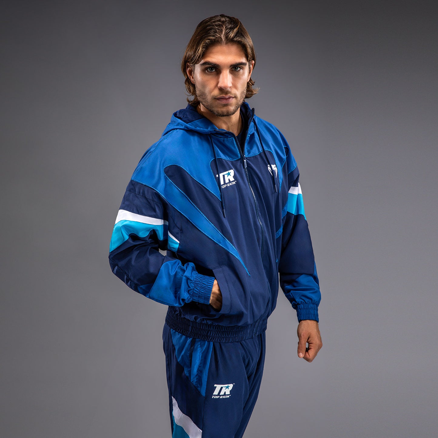 Venum x Top Rank Original Herren Kapuzen-Trainingsjacke - Marineblau
